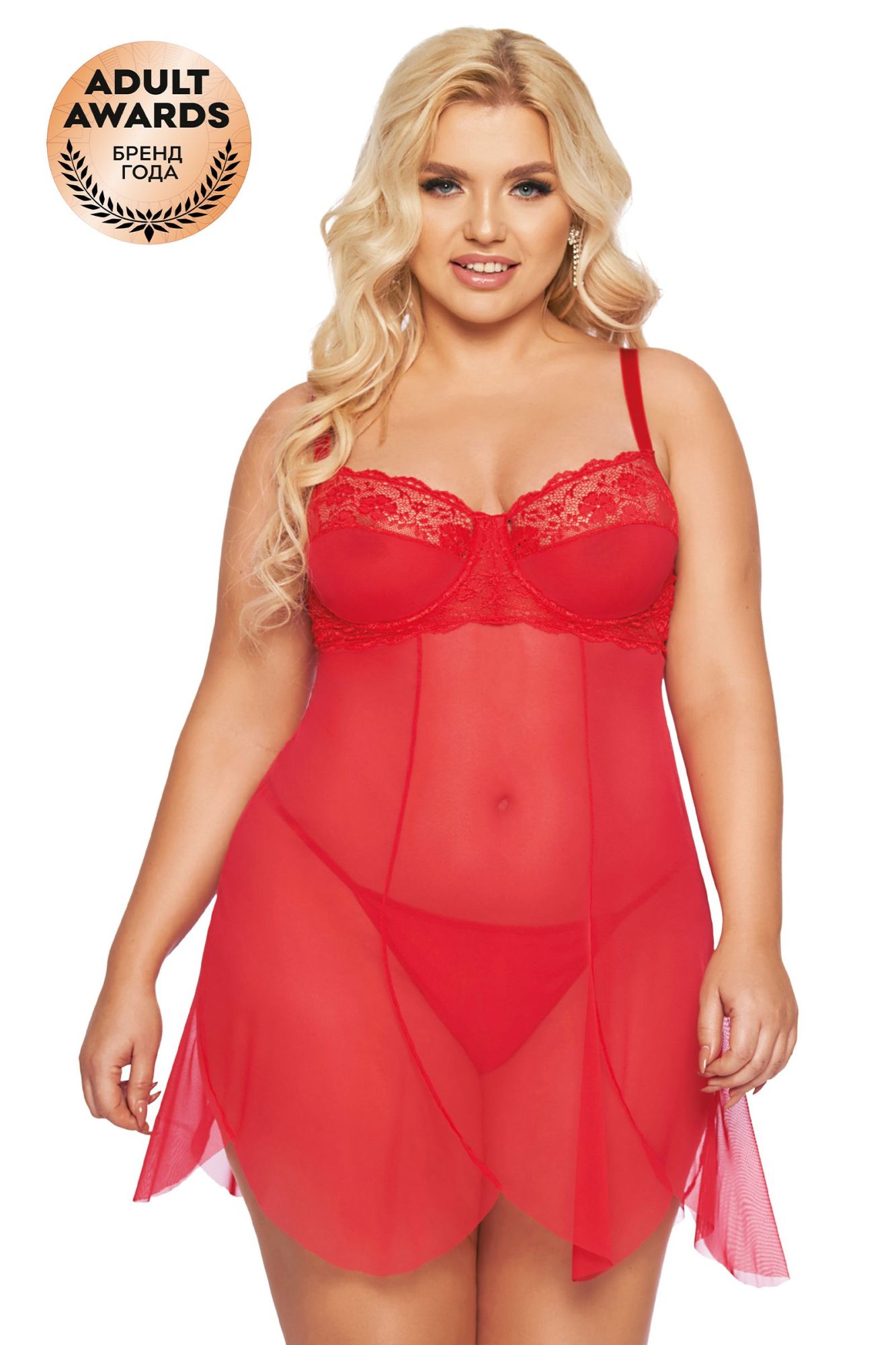 Эротическое ночная сорочка и стринги softline collection carla, красный, xxl в Севастополе