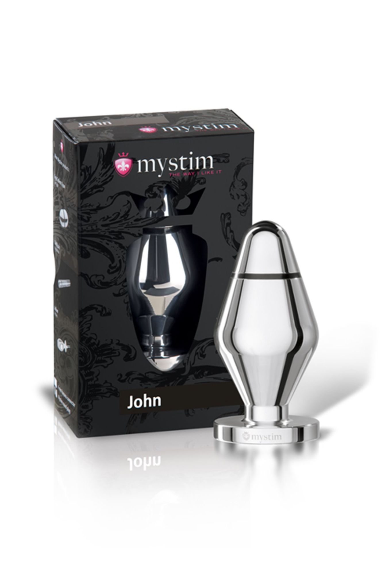 анальная пробка mystim john l, электростимуляция, хирургическая сталь, серебряная, 10,5 см, ø 5 см в Севастополе