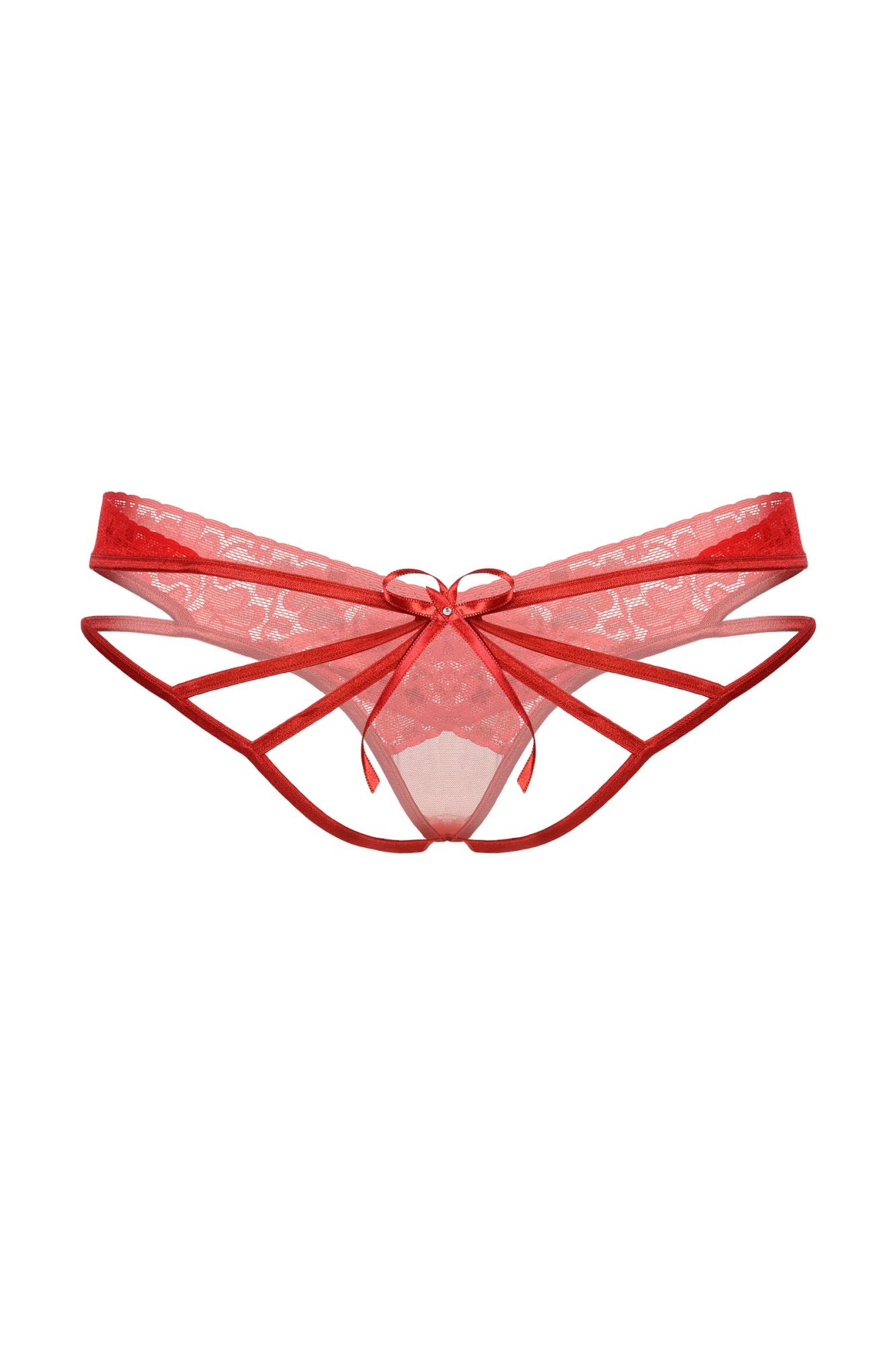 Эротическое стринги с двойным доступом softline collection, красный, s/m в Севастополе