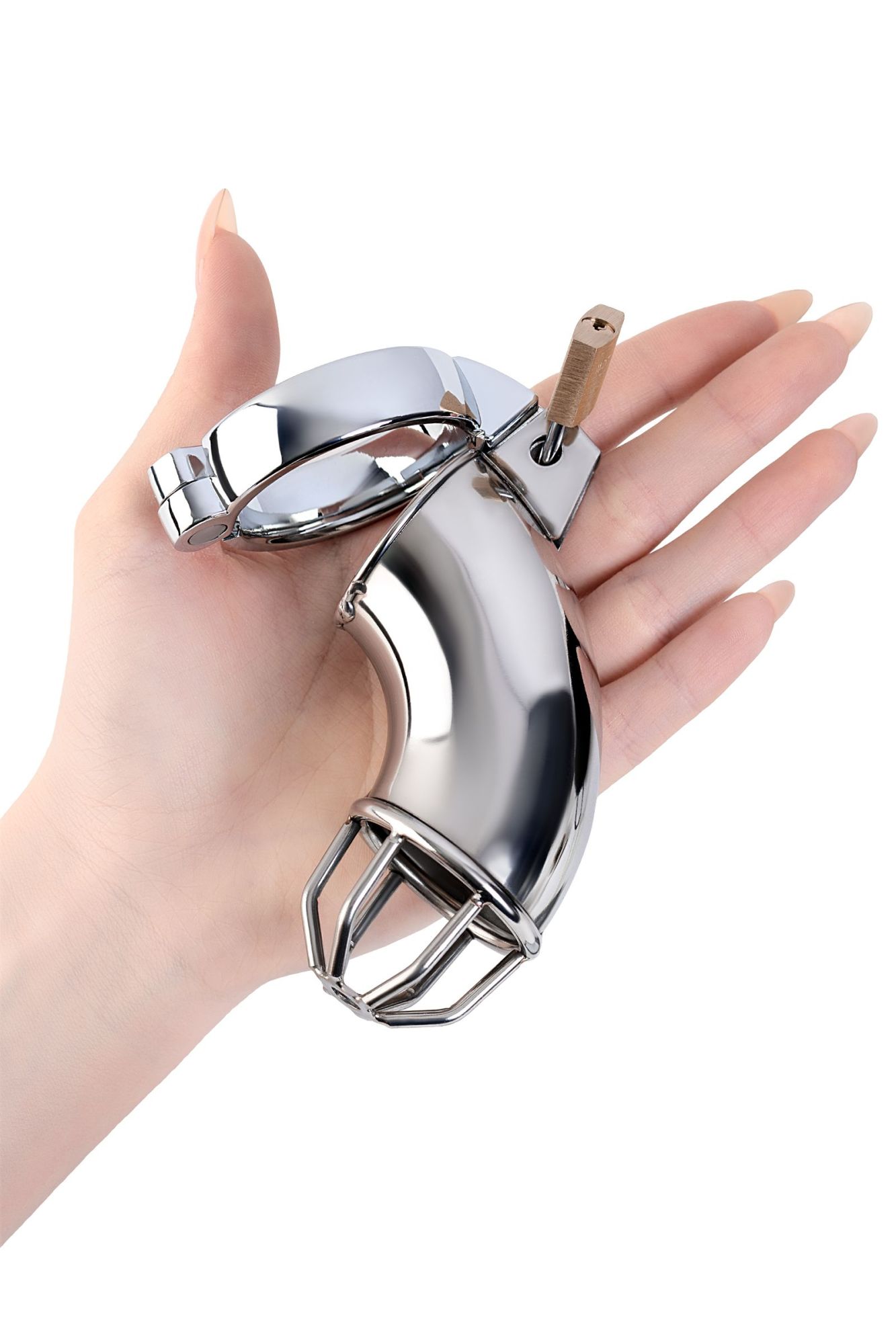 пояс верности мужской toyfa metal с открытой головкой, серебряный, 13 см в Севастополе
