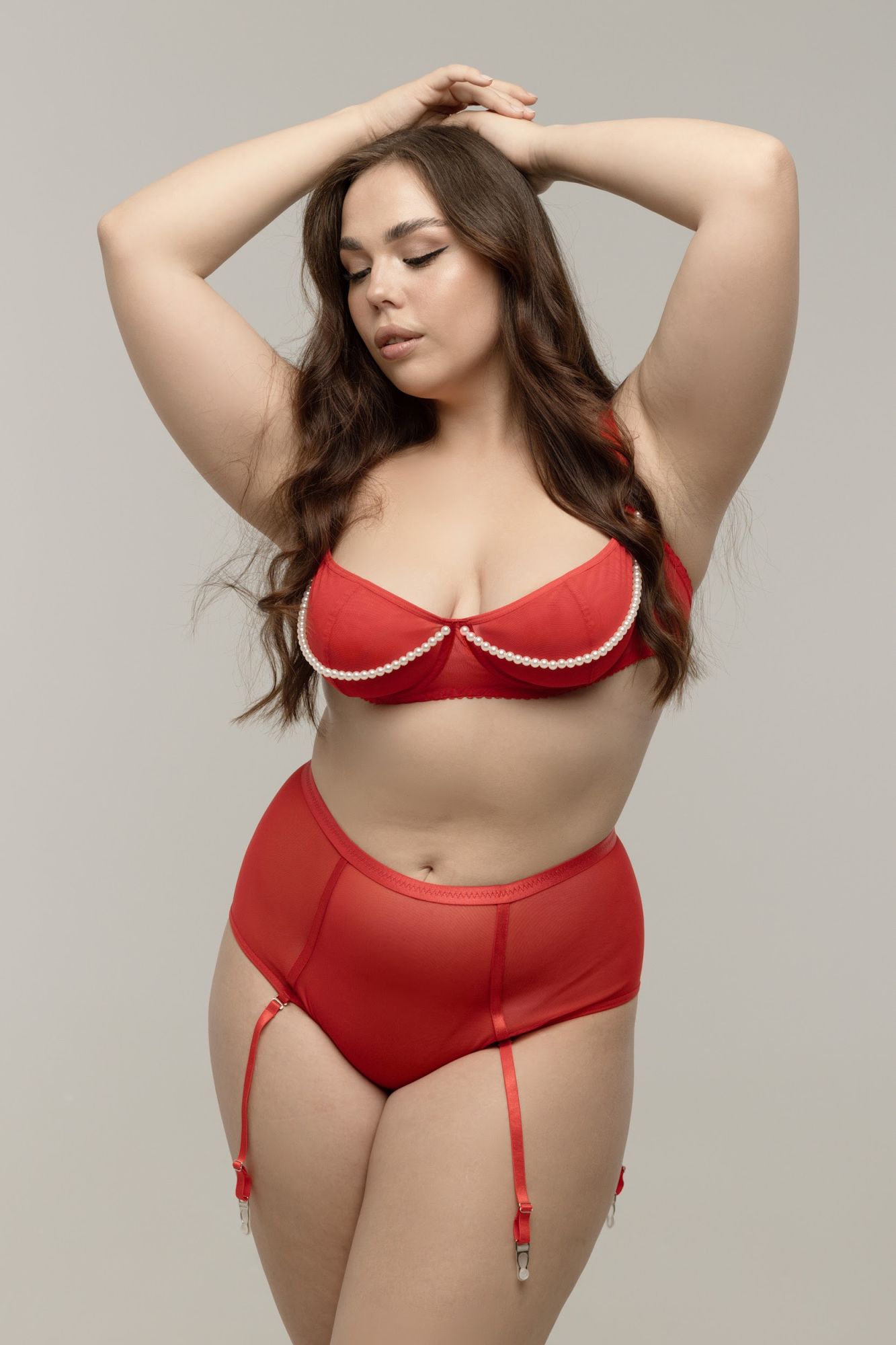 Эротическое бюстгалтер lapin rose pearl, красный в Севастополе