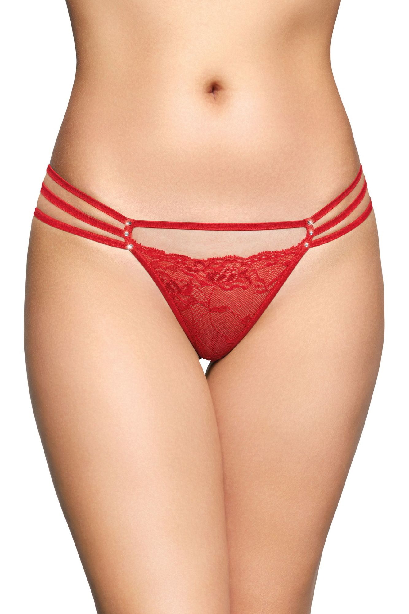 Эротическое стринги со стразами softline collection, красный, m/l в Севастополе