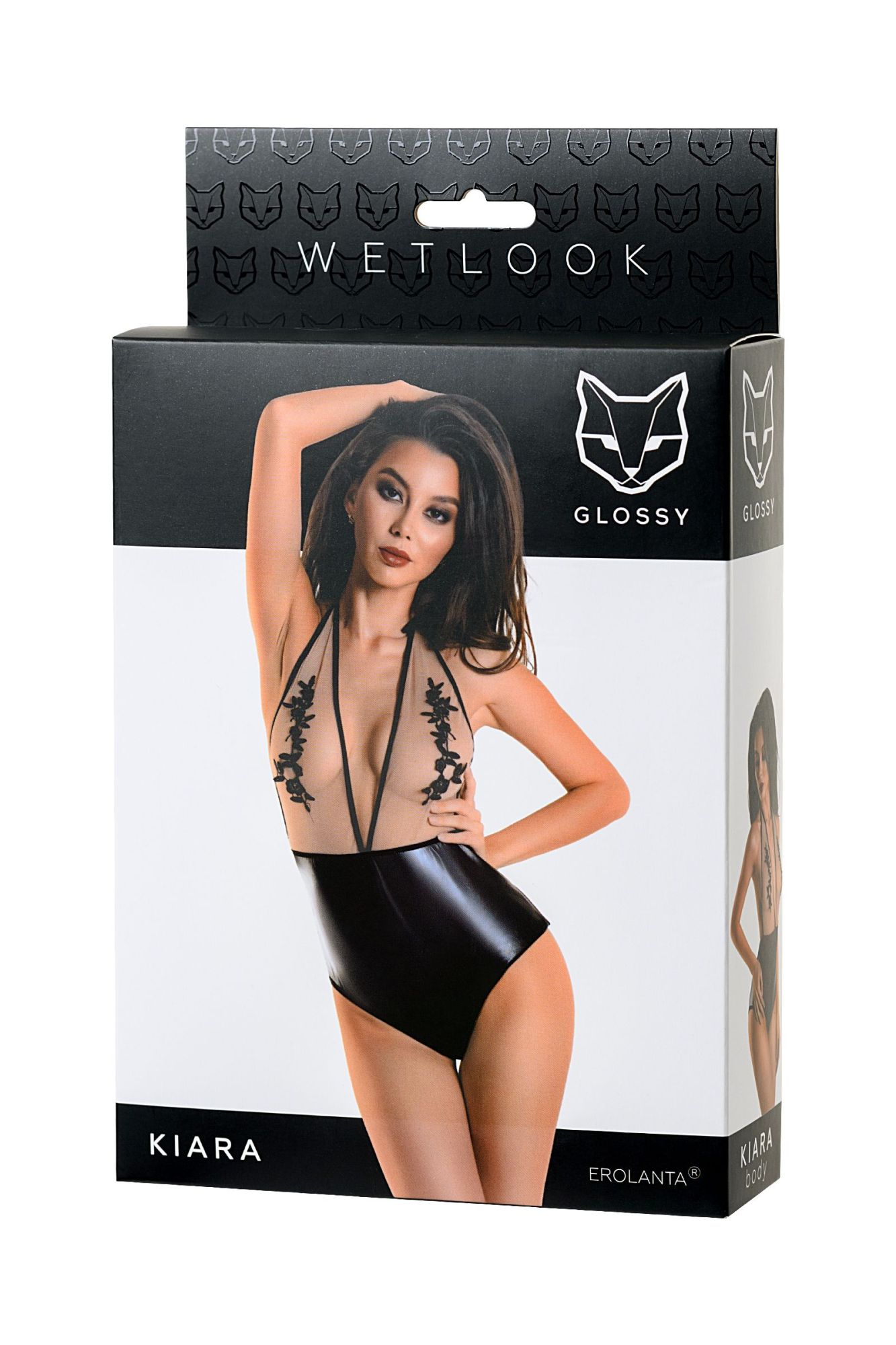 Эротическое боди glossy kiara из материала wetlook, черное, l в Севастополе