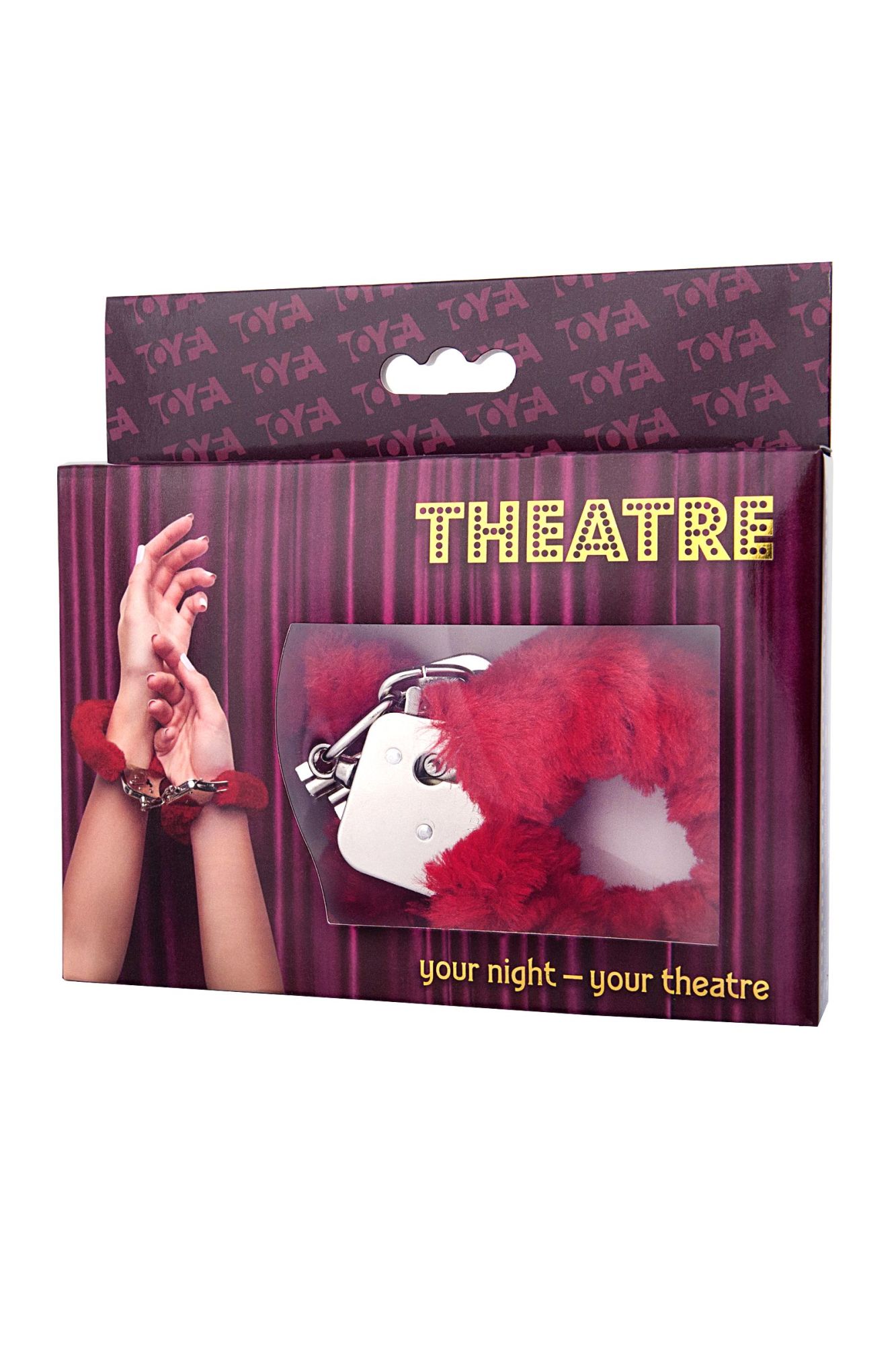 наручники toyfa theatre, меховые, красные, 28 см в Севастополе