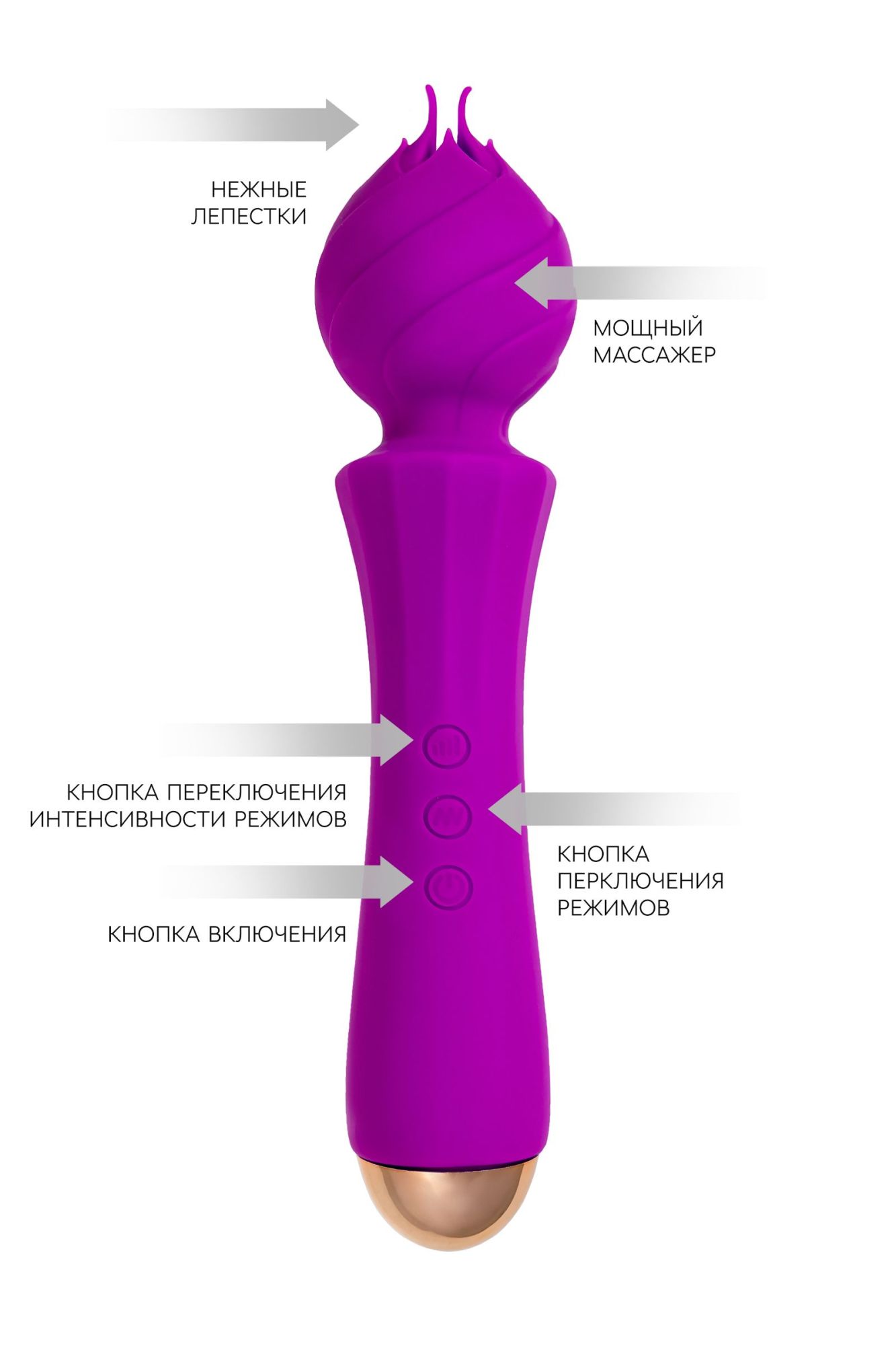 вибратор flovetta by toyfa hyacinth, силикон, фиолетовый, 21,5 см в Севастополе