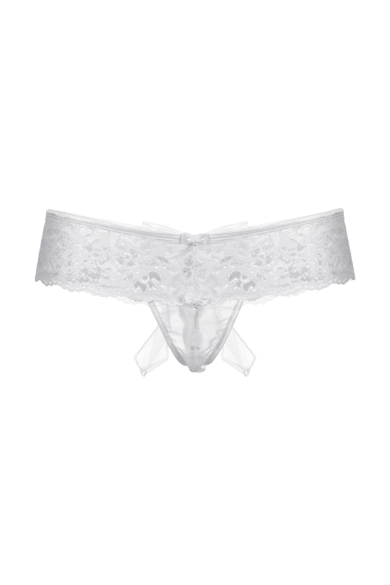 Эротическое шортики с бантиком открытые кружевные softline collection, белый, m/l в Севастополе
