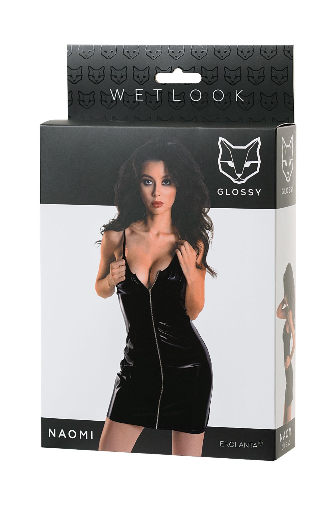 Эротическое платье glossy naomi из материала wetlook, черное, m в Севастополе