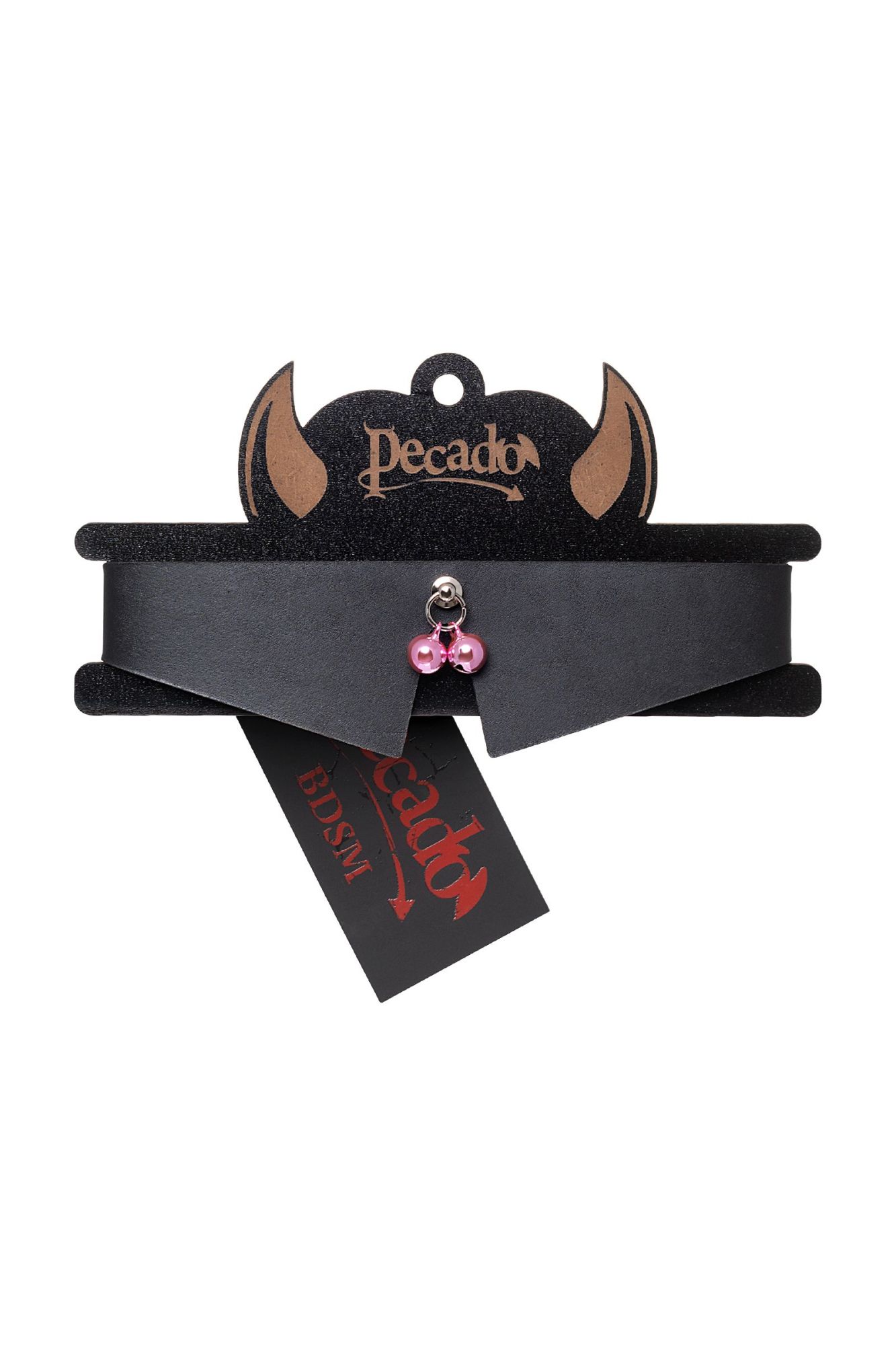 чокер-воротник pecado bdsm, с бубенчиками, натуральная кожа, чёрный в Севастополе