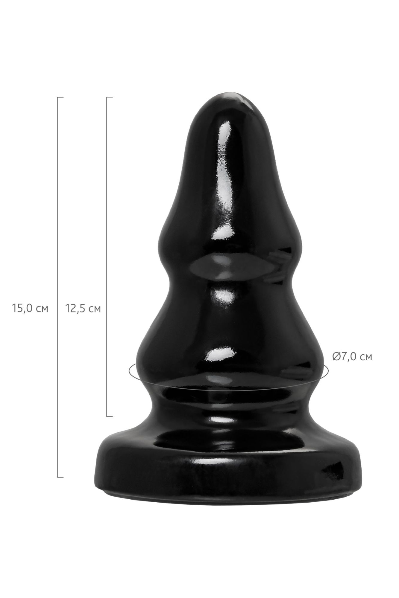 анальная втулка toyfa popo pleasure monoceros, pvc, черная, 15 см, ø 7 см в Севастополе