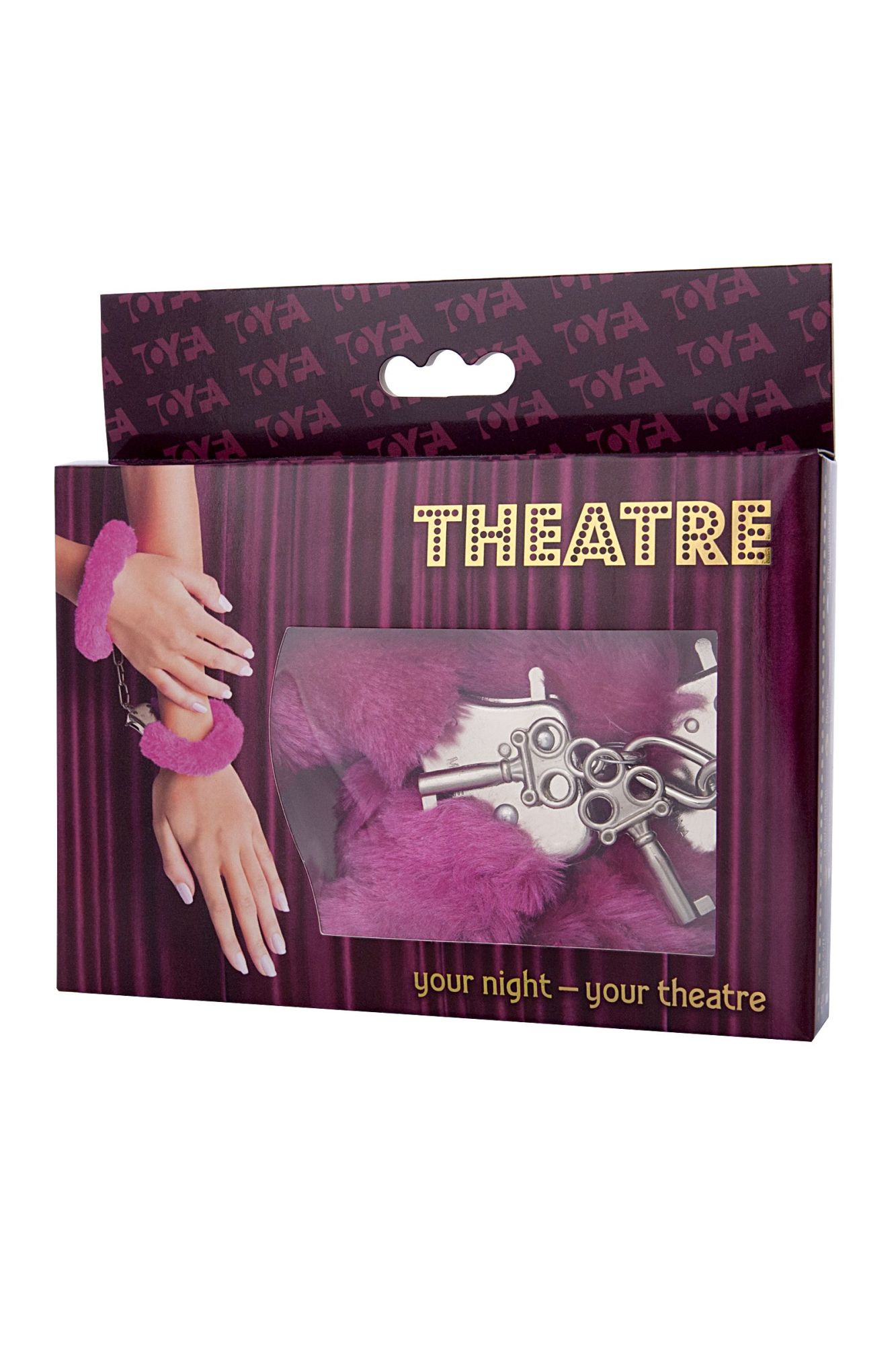 наручники toyfa theatre, меховые, розовые, 28 см в Севастополе