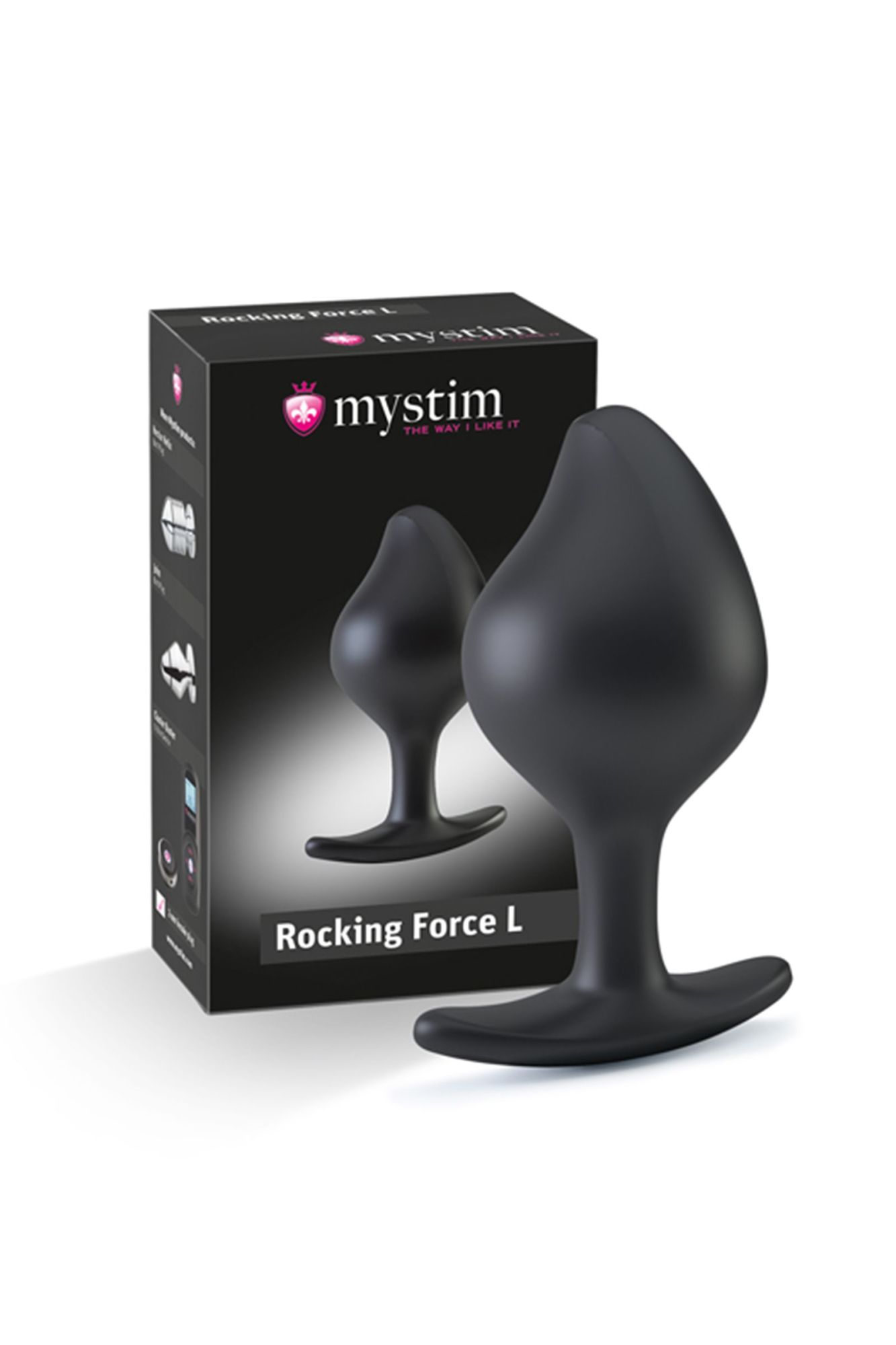 анальная пробка mystimrocking force l, электростимуляция, силикон, черная, ø 4,7 см в Севастополе