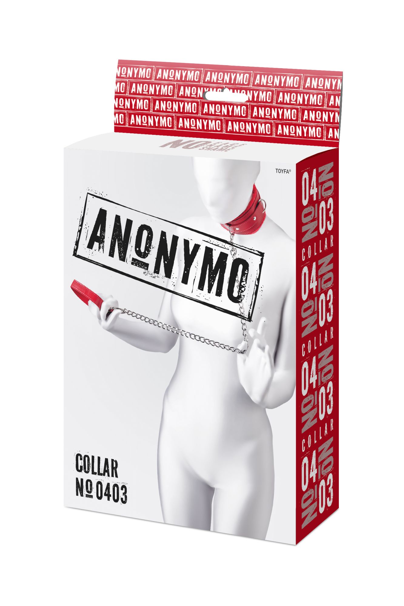 ошейник anonymo #0403, pu кожа, красный в Севастополе