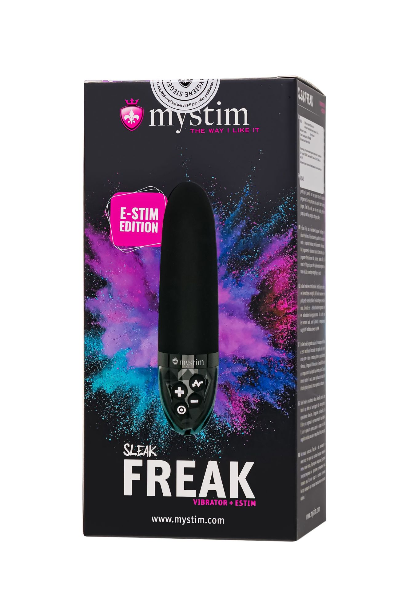 вибратор mystim sleak freak с электростимуляцией,силикон, черный, 14,5 см в Севастополе