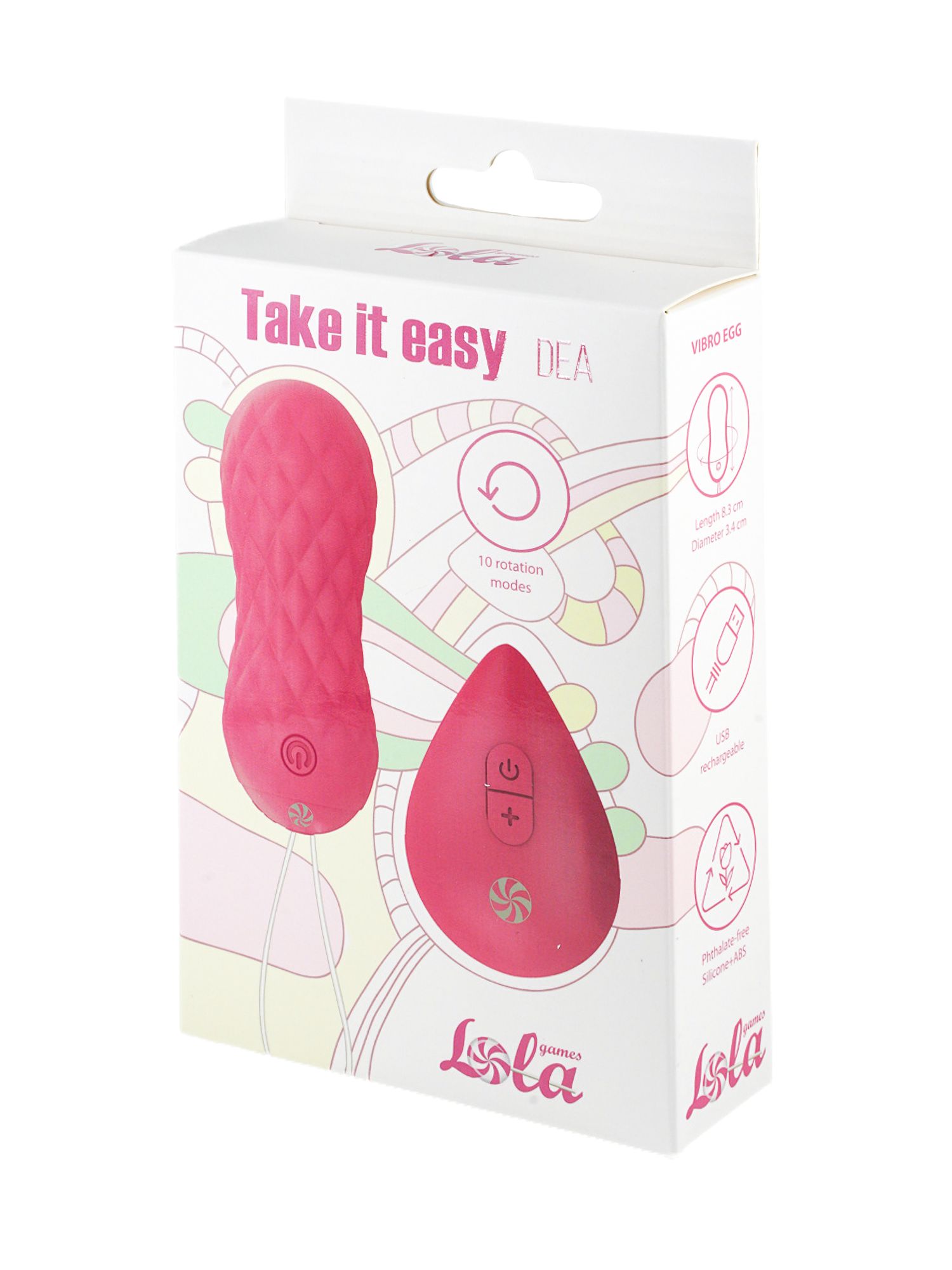 вращающиеся виброшарики на пульте take it easy dea pink 9021-04lola в Севастополе