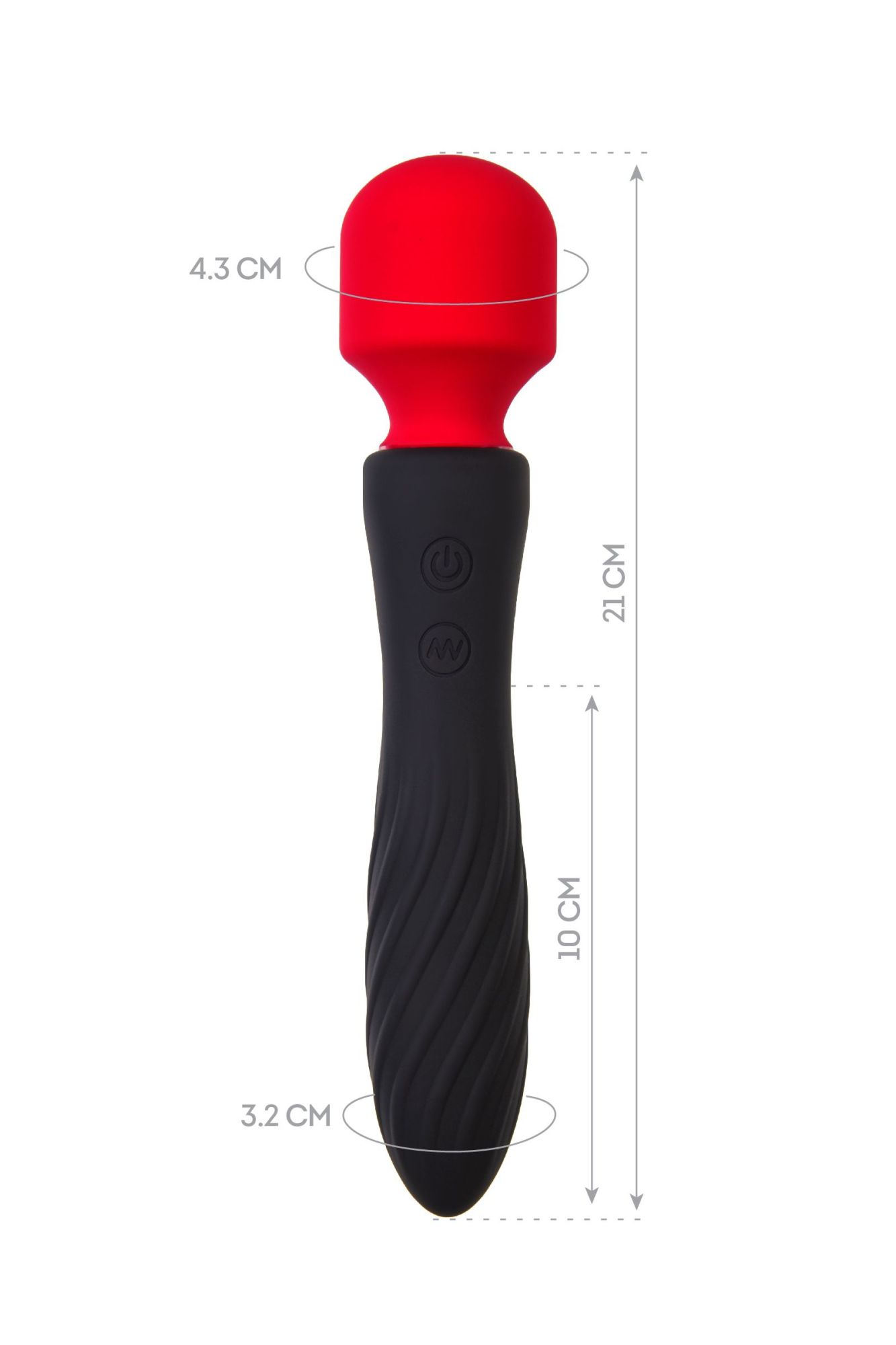 двусторонний вибромассажер black&red by toyfa, силикон, черный, 21 см в Севастополе