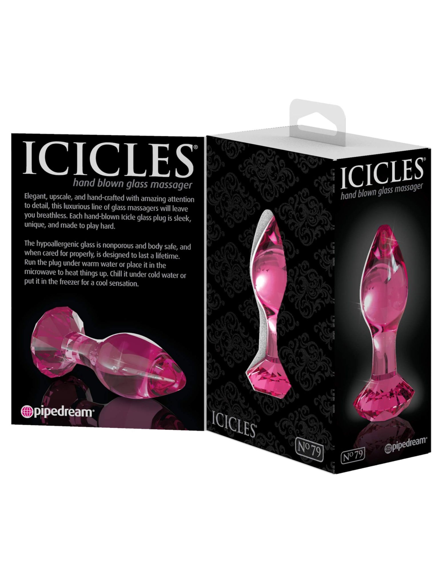 анальная пробка стеклянная pipedream icicles no 79, розовая в Севастополе
