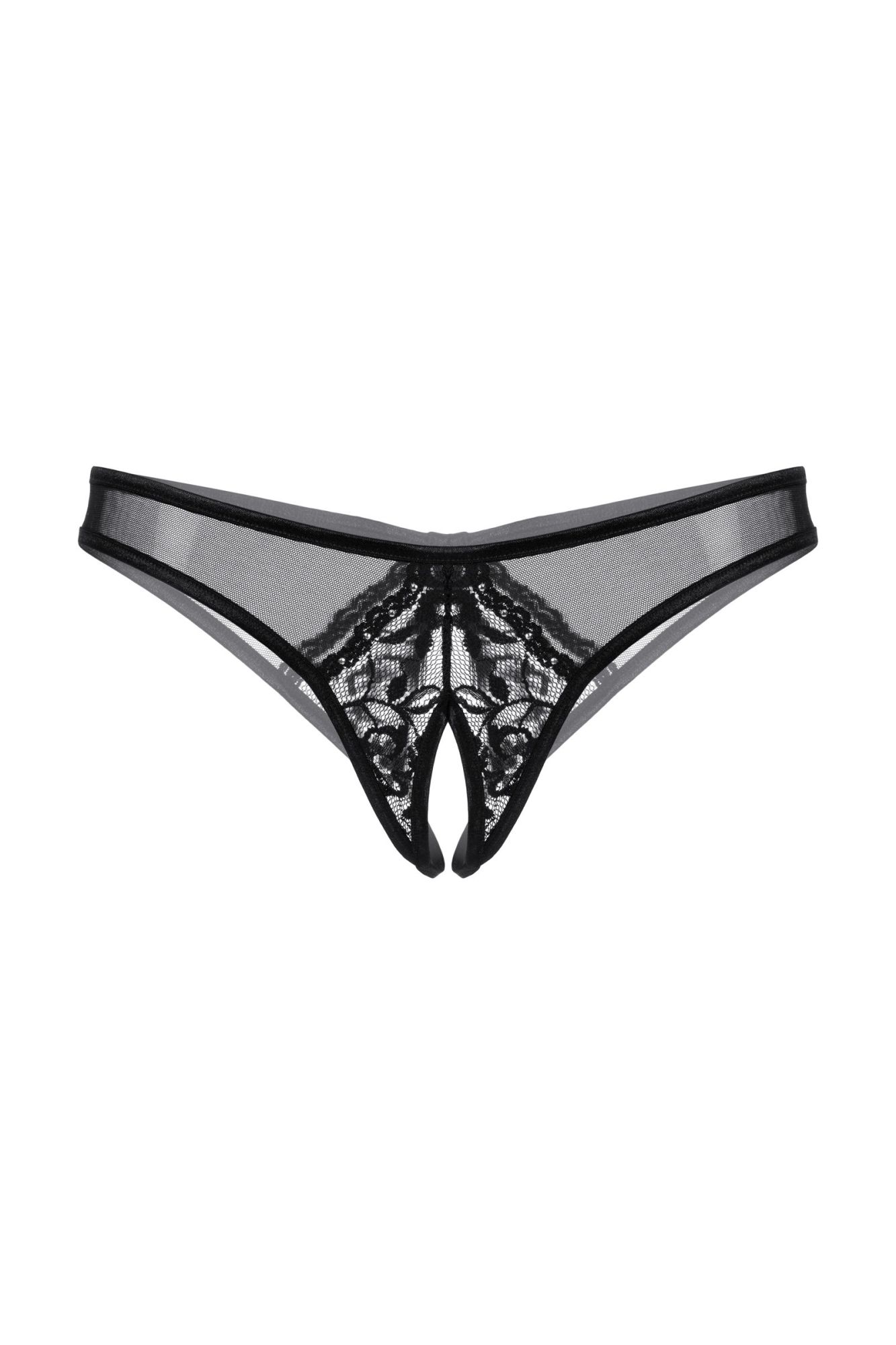 Эротическое трусики открытые с украшениями softline collection, черный, m/l в Севастополе