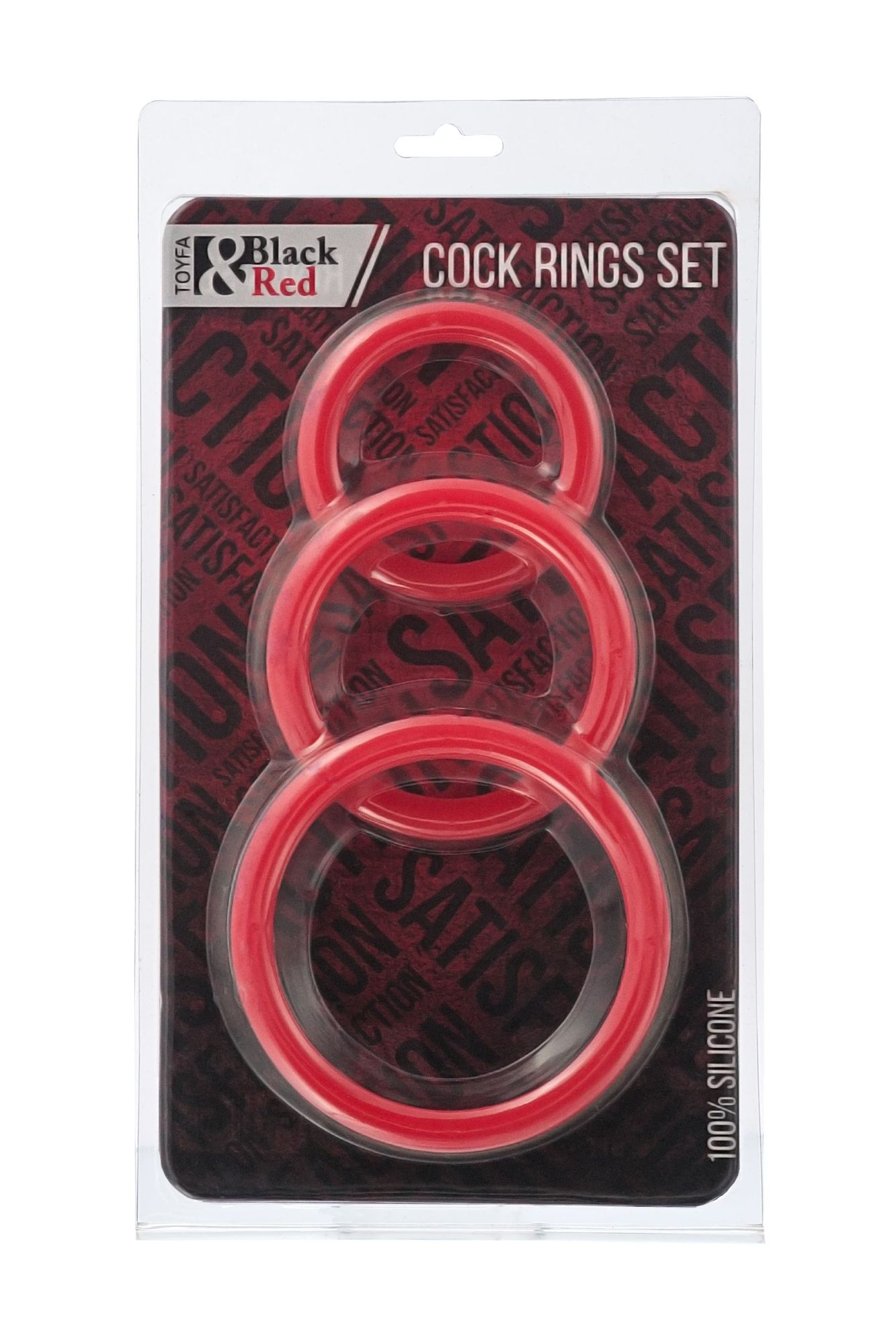 набор эрекционных колец black & red toyfa, силикон, красный в Севастополе
