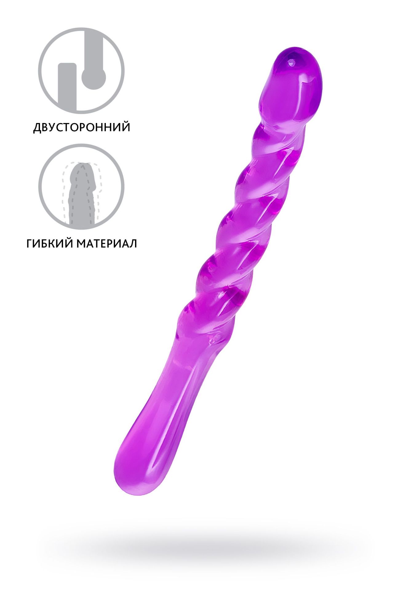 двусторонний фаллоимитатор a-toys by toyfa tanza, tpe, фиолетовый, 27,5 см в Севастополе