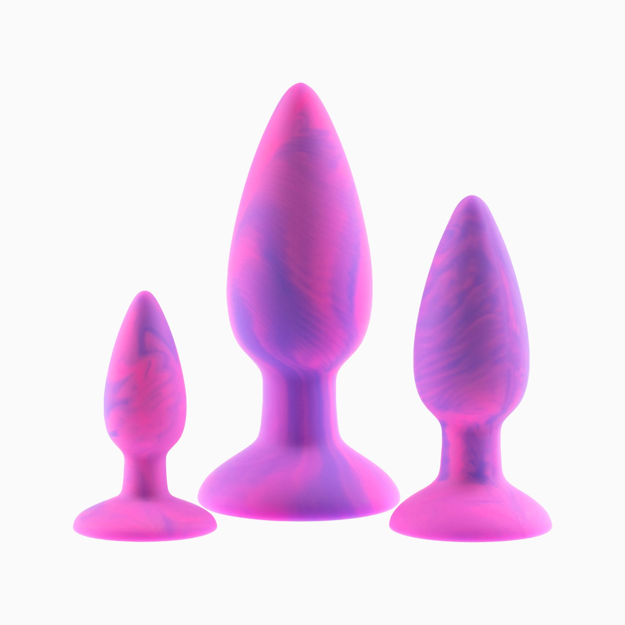 набор анальных пробок pink rabbit donny, 3 шт., силикон, розово-фиолетовые в Севастополе