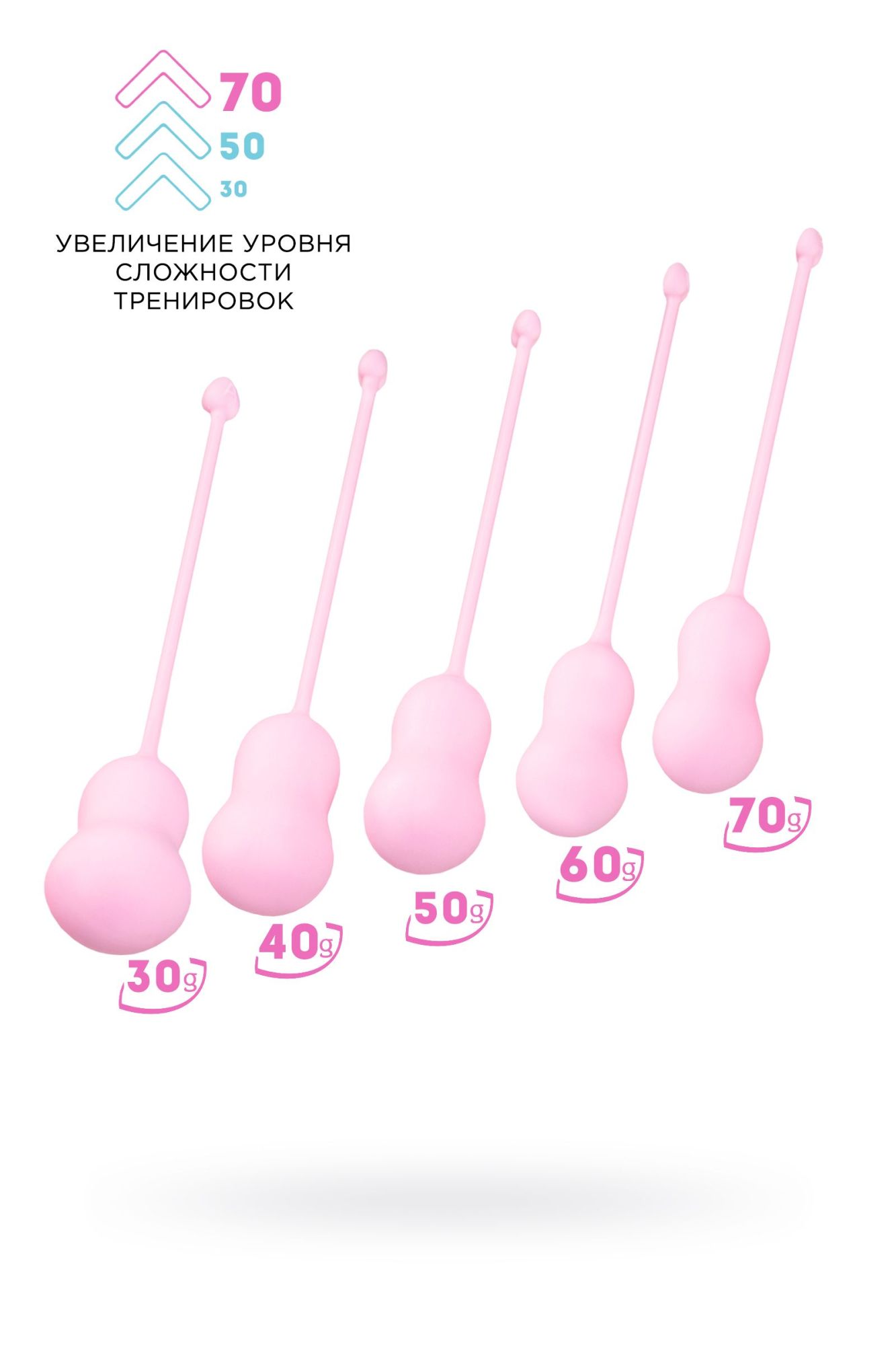 набор вагинальных шариков flovetta by toyfa tulips, силикон, розовый, 5,3 см в Севастополе