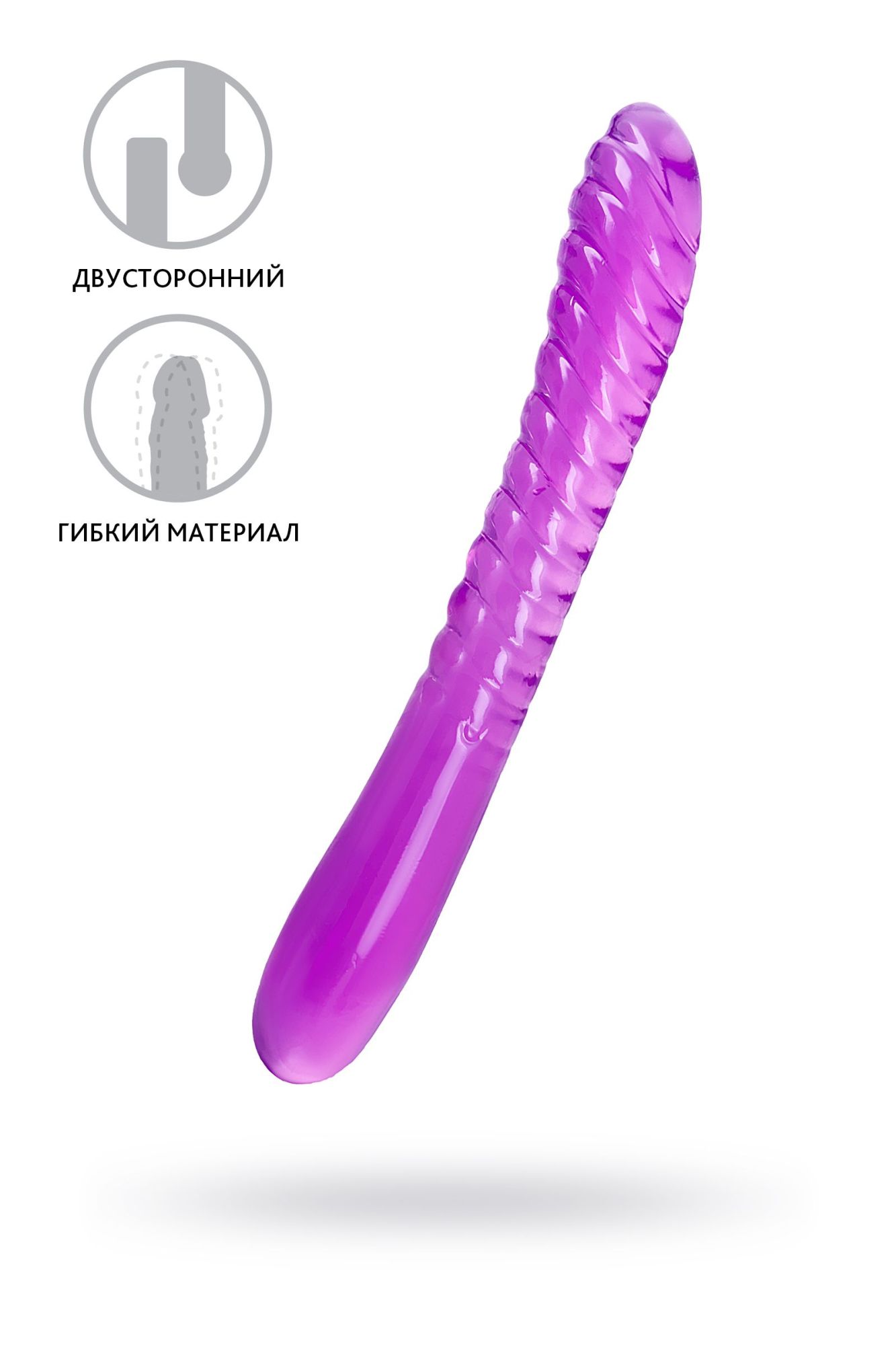 двусторонний фаллоимитатор a-toys by toyfa frica, tpe, фиолетовый, 23 см в Севастополе