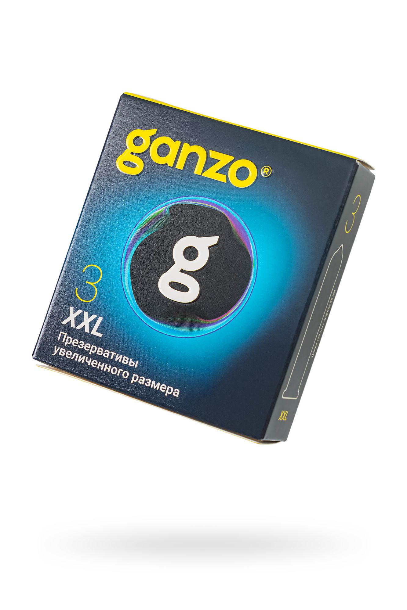презервативы  ganzo xxl увеличенные, латекс, 19 см, 5,5 см, 3 шт. в Севастополе