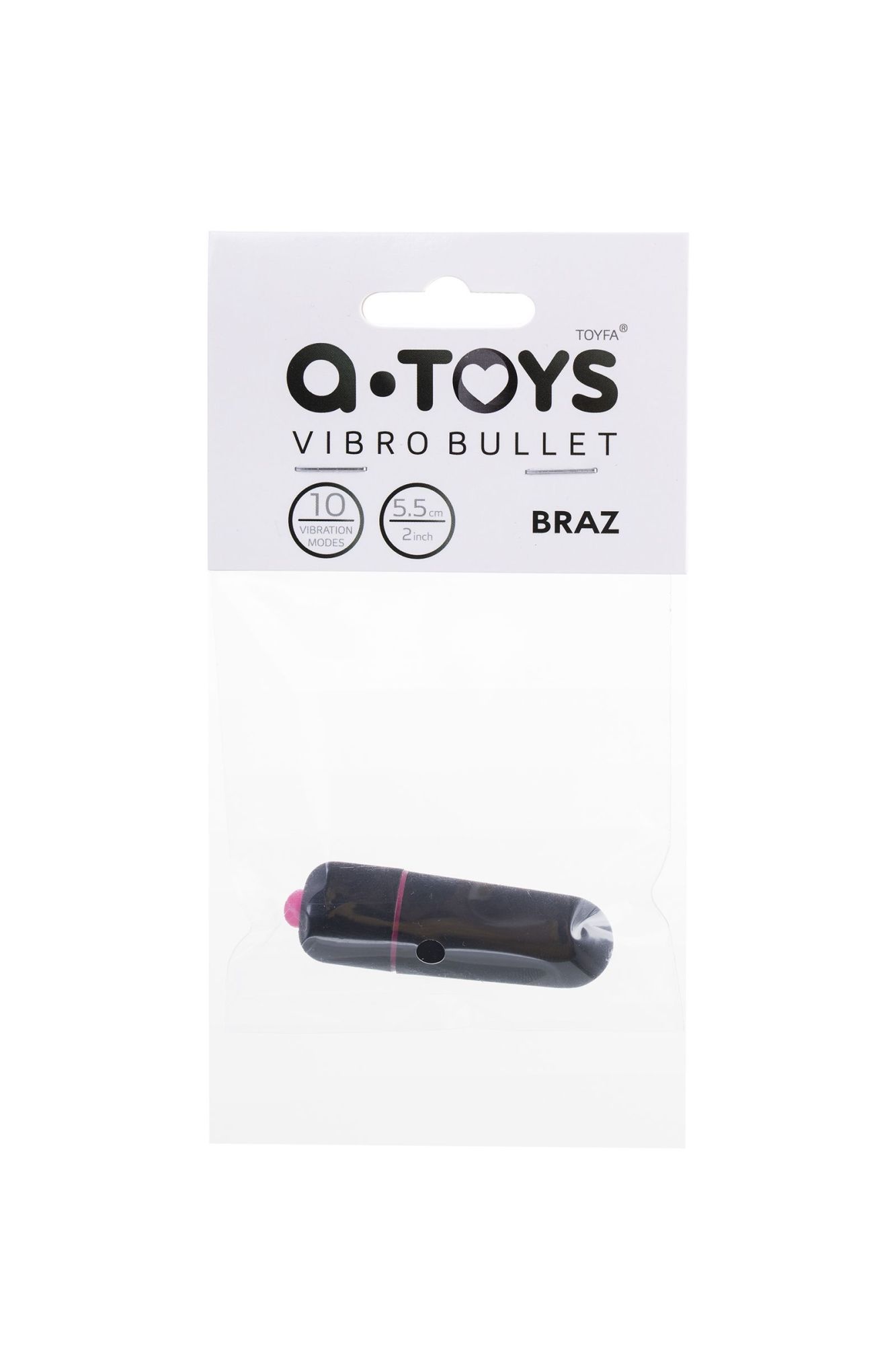 вибропуля a-toys braz abs пластик, черный, 5,5 см, ø 1,7 см в Севастополе