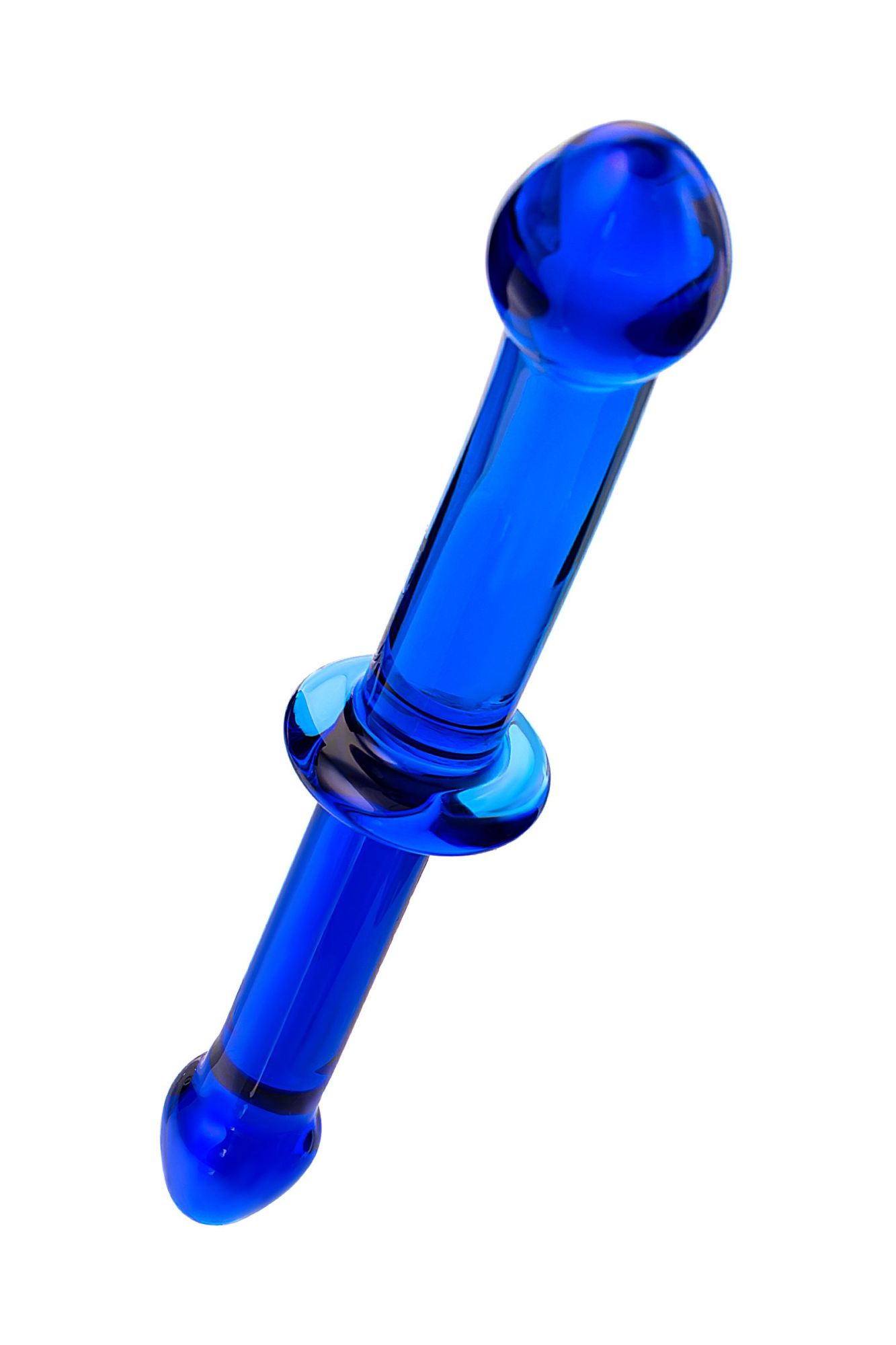 двусторонний фаллоимитатор sexus glass, стекло, синий, 25 см в Севастополе
