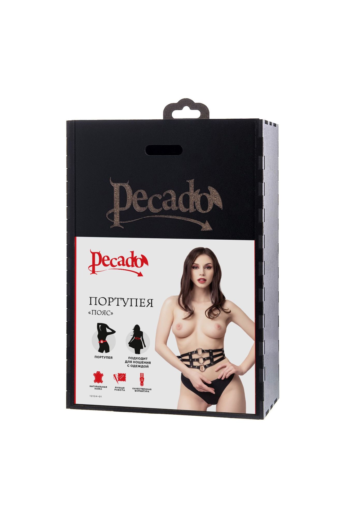 пояс pecado bdsm, с кольцами, натуральная кожа, черный в Севастополе