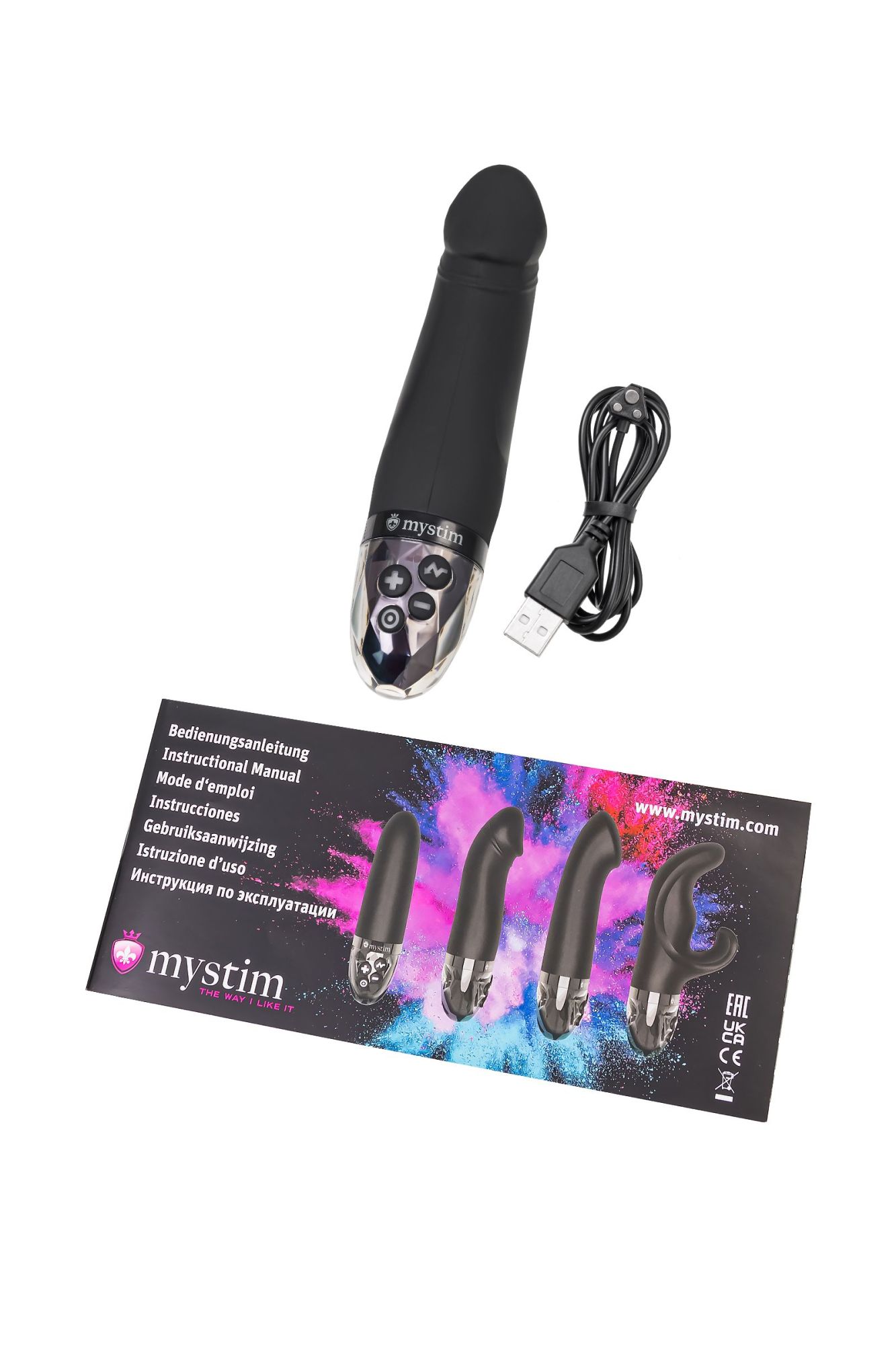 вибратор mystim real deal neal с электростимуляцией, силикон, черный, 16,5 см в Севастополе
