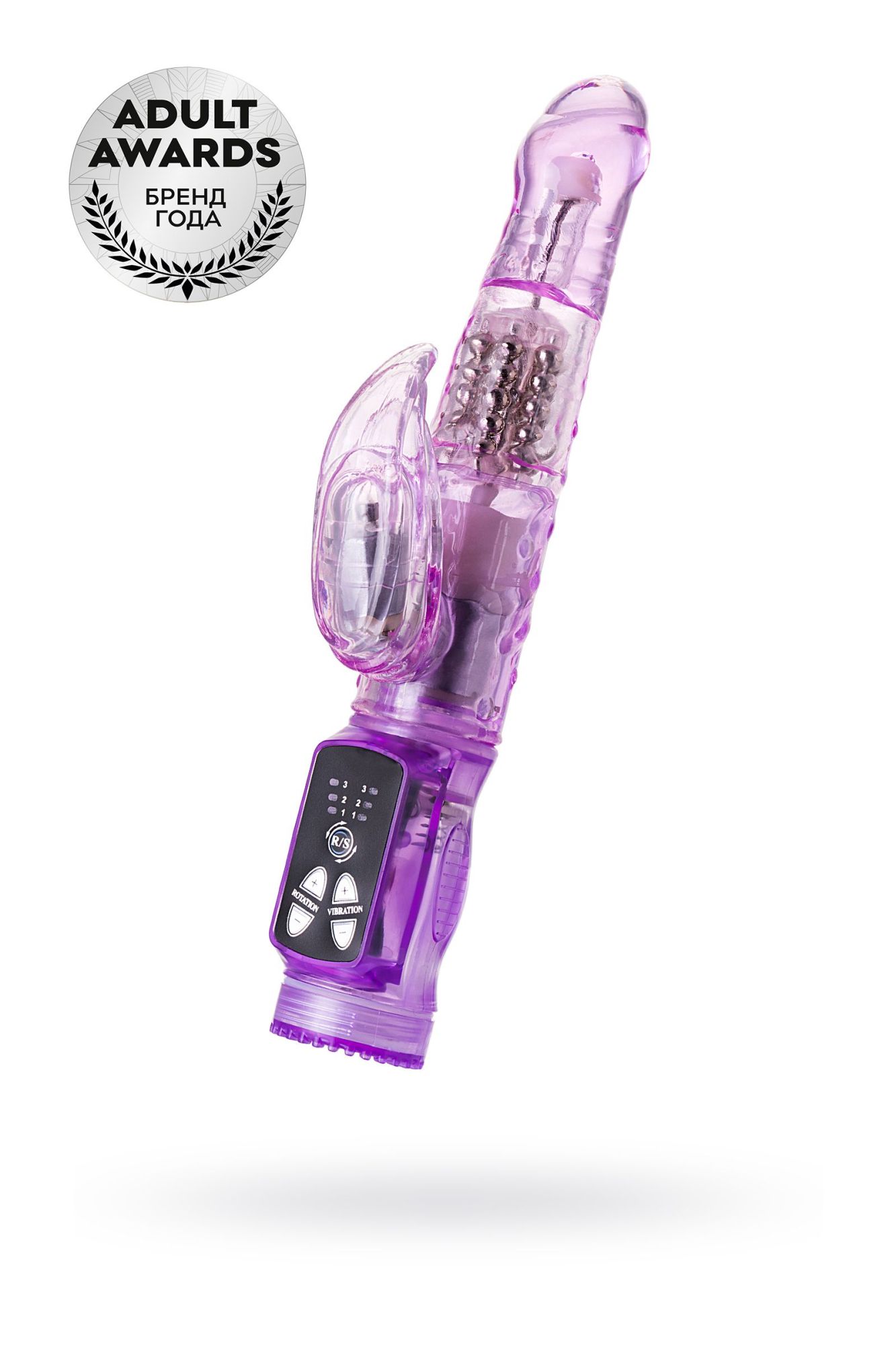вибратор с клиторальным стимулятором a-toys by toyfa high-tech fantasy, tpe, фиолетовый, 22 см в Севастополе
