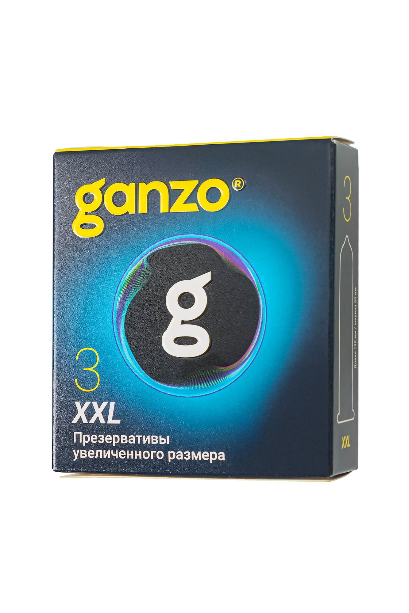 презервативы  ganzo xxl увеличенные, латекс, 19 см, 5,5 см, 3 шт. в Севастополе
