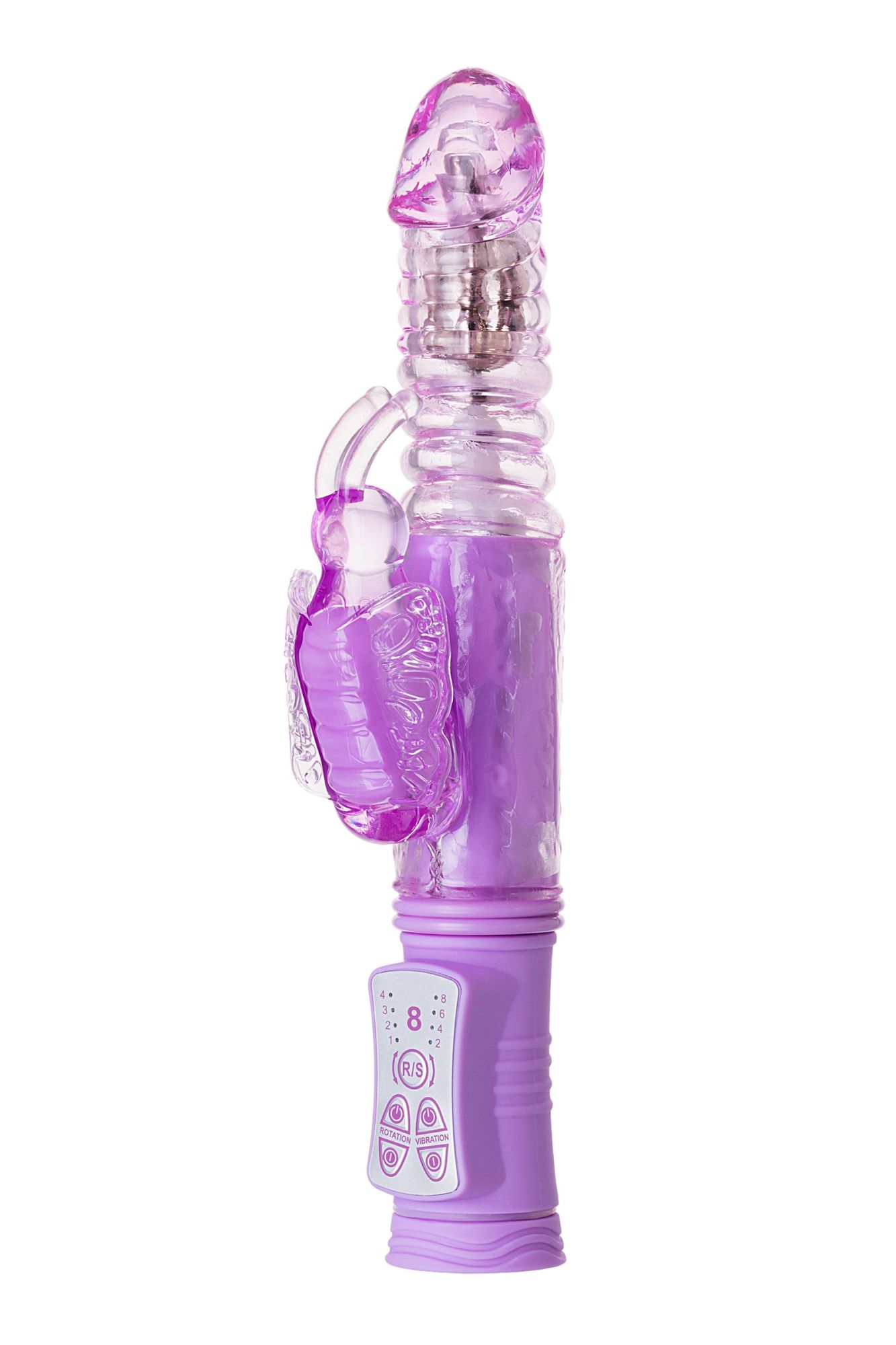 вибратор с клиторальным стимулятором toyfa a-toys serk high-tech fantasy, tpe, фиолетовый, 24,5 см в Севастополе