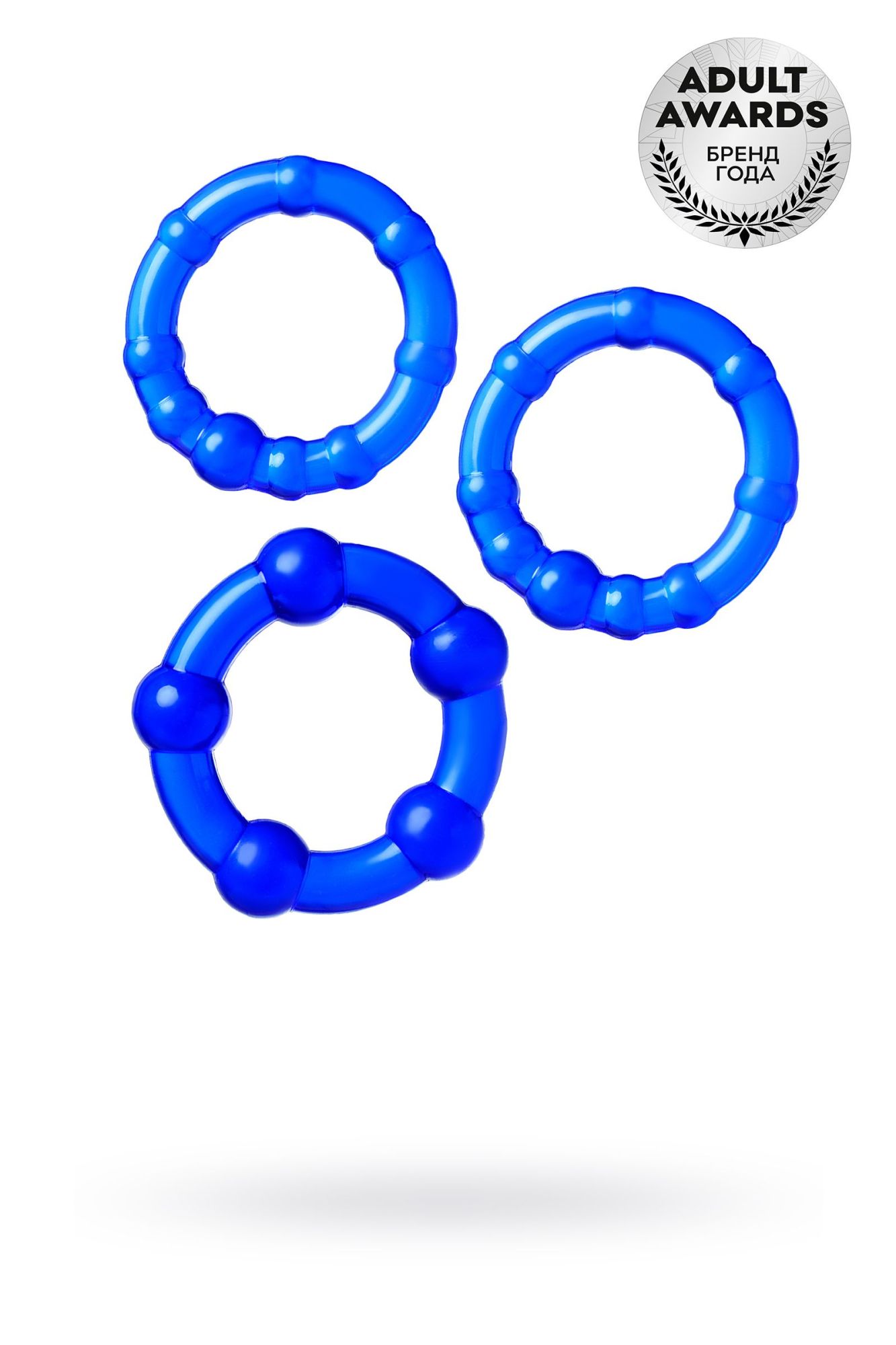 набор колец toyfa a-toys, tpe, синий, ø 3,5/3/2 см в Севастополе