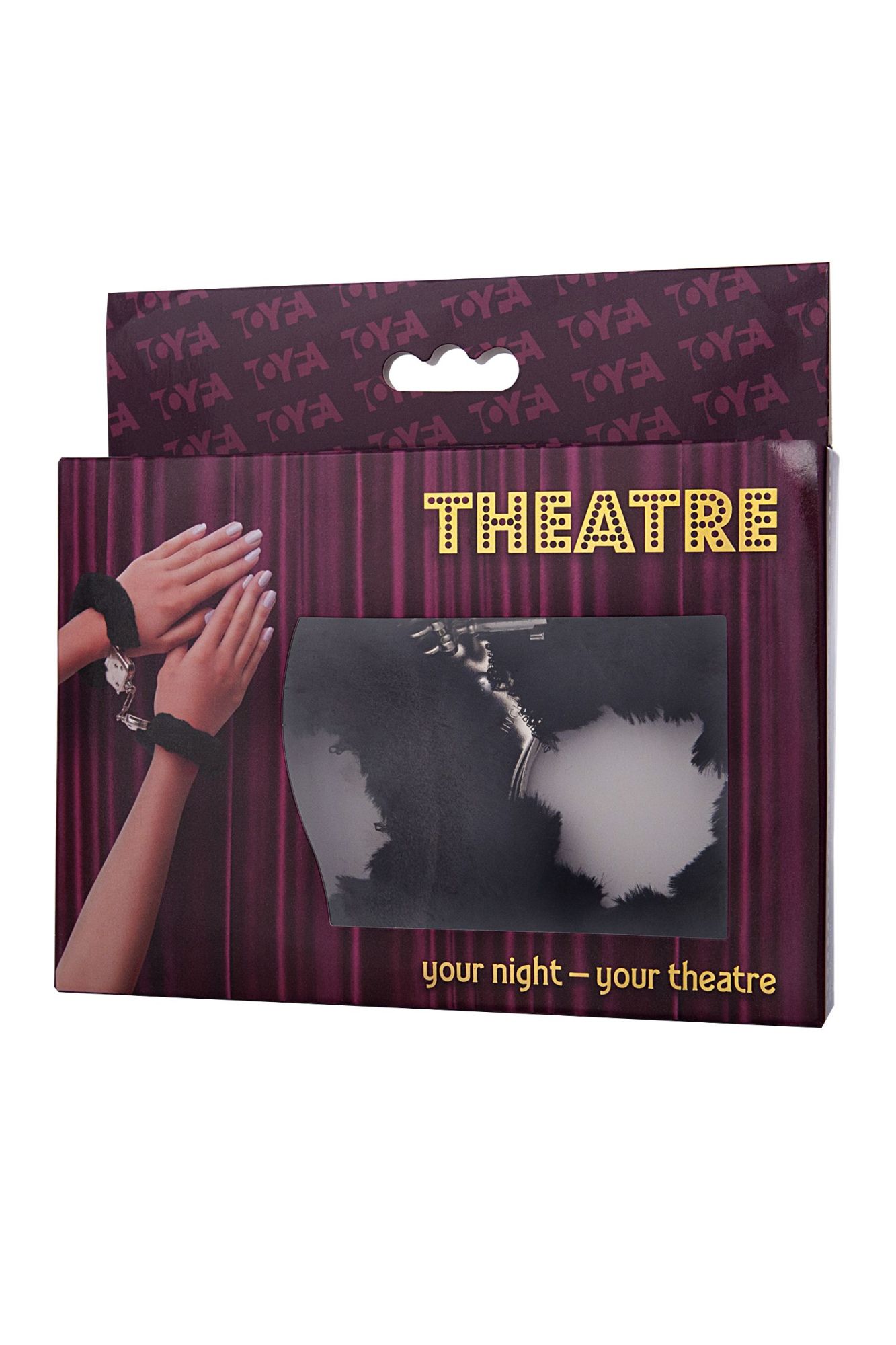 наручники toyfa theatre, меховые, черные, 28 см в Севастополе
