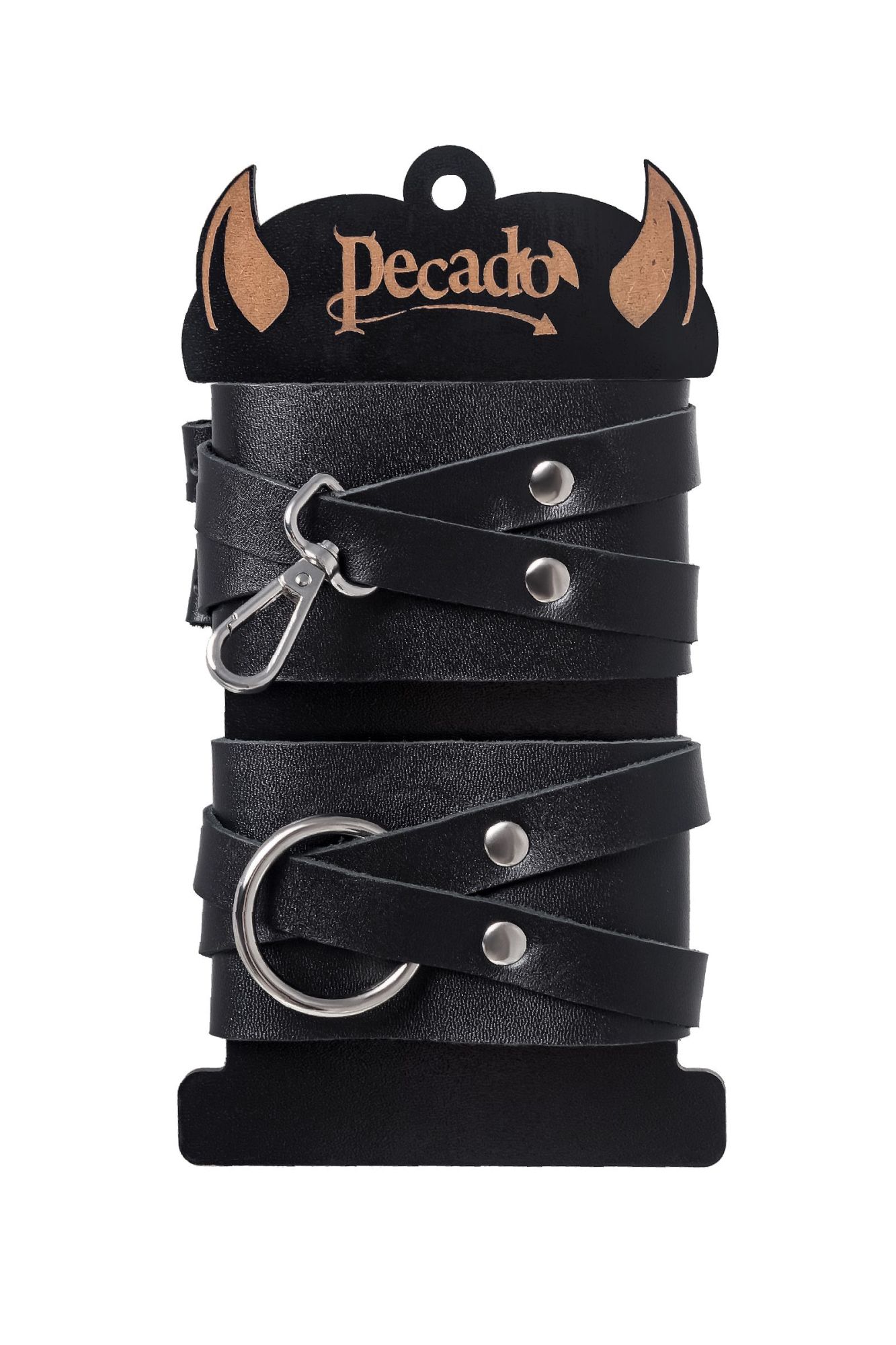 оковы pecado bdsm, с двумя перекрёстными ремешками, сцепка-оригинальный карабин, натуральная кожа в Севастополе
