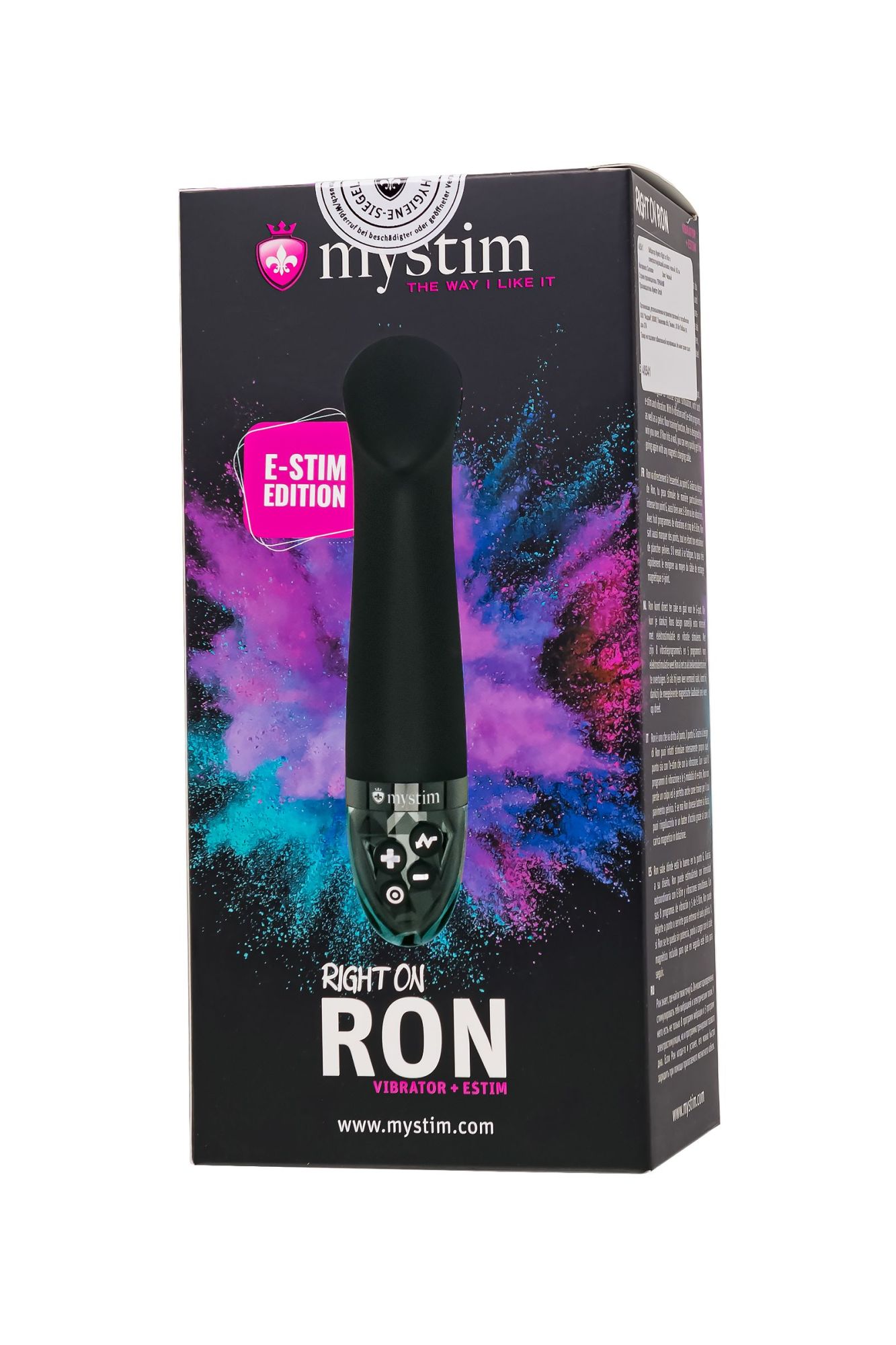 вибратор mystim right on ron с электростимуляцией,силикон, черный, 16,5 см в Севастополе