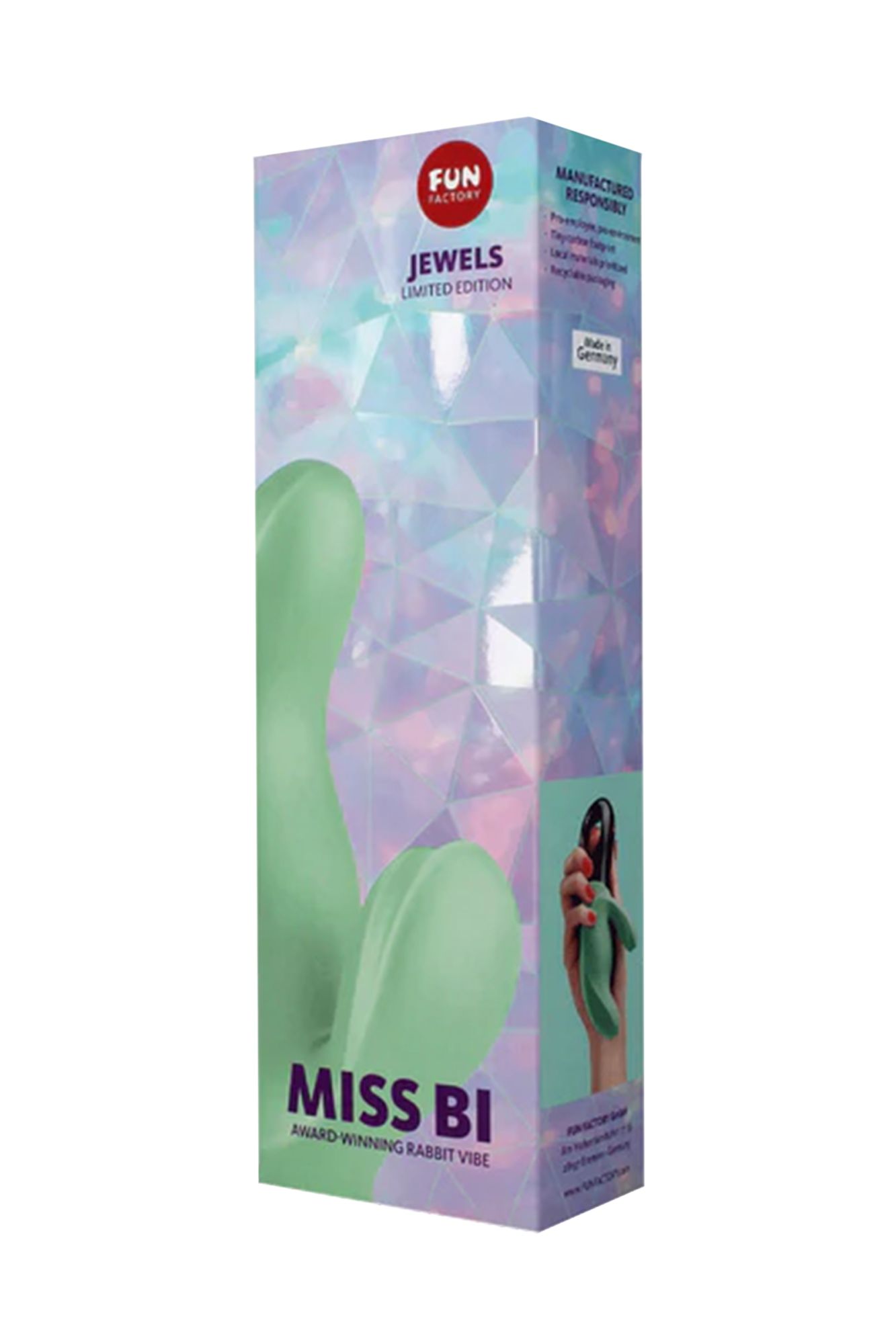 вибратор fun factory miss bi, силикон, нефритовый, 17 см в Севастополе