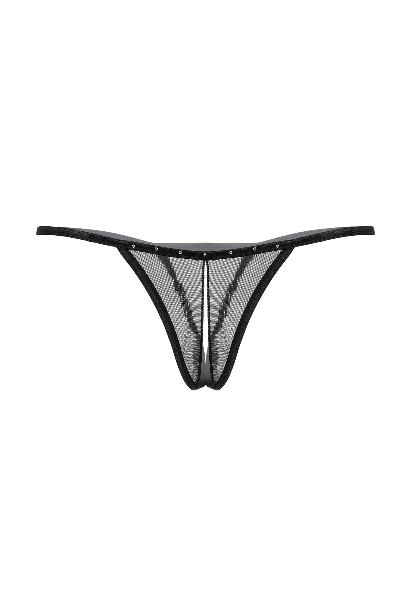 Эротическое стринги открытые со стразами softline collection, черный, s/l в Севастополе