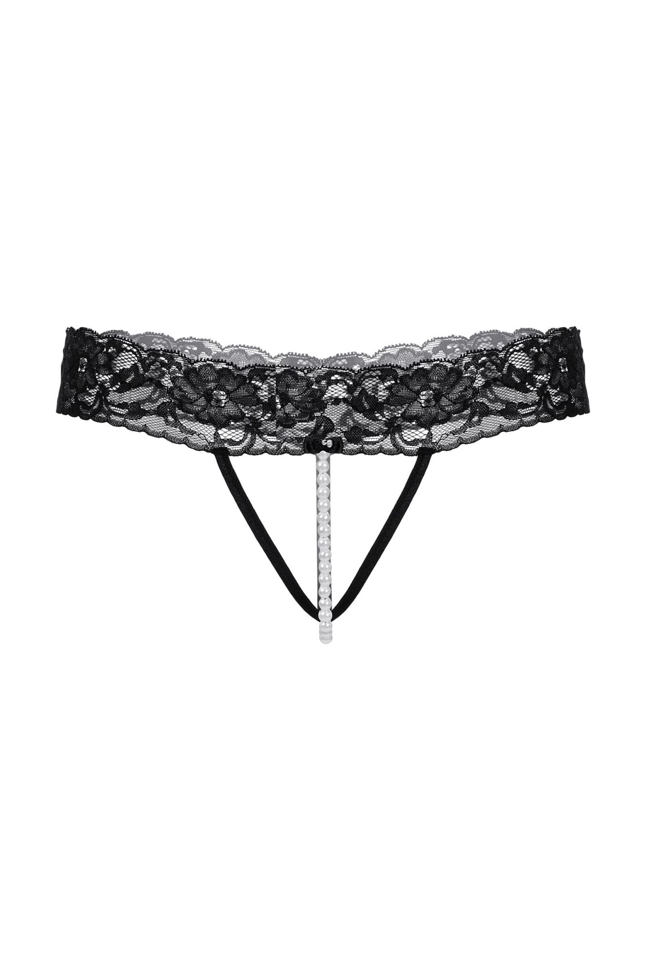 Эротическое стринги с ниткой из бусин softline collection, черный, m/l в Севастополе
