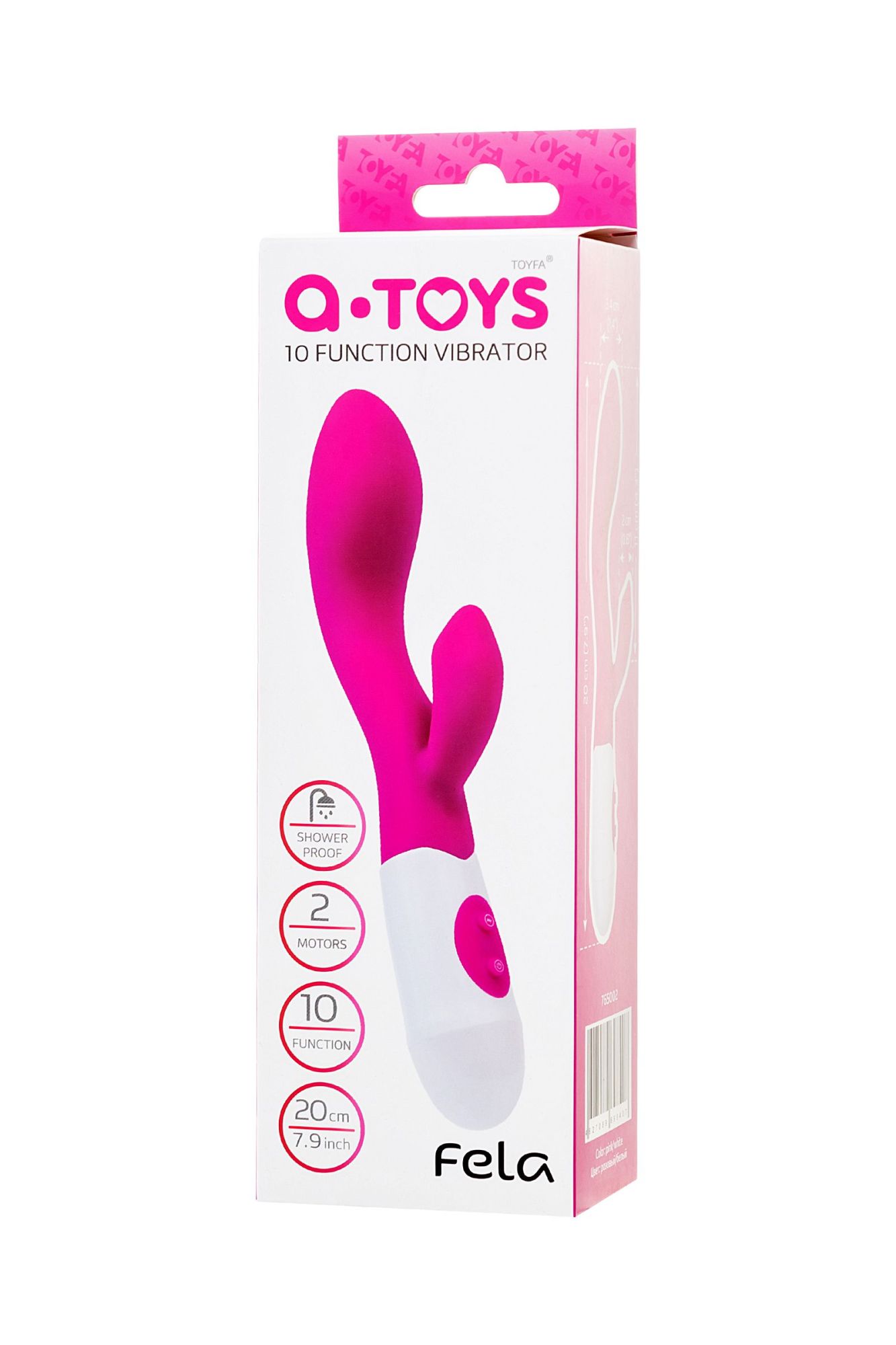 вибратор с клиторальным стимулятором toyfa a-toys fela, силикон, розовый, 20,5 см в Севастополе