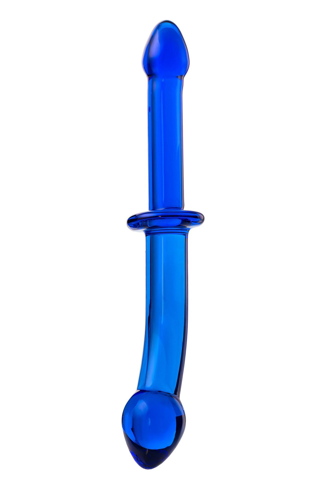 двусторонний фаллоимитатор sexus glass, стекло, синий, 25 см в Севастополе