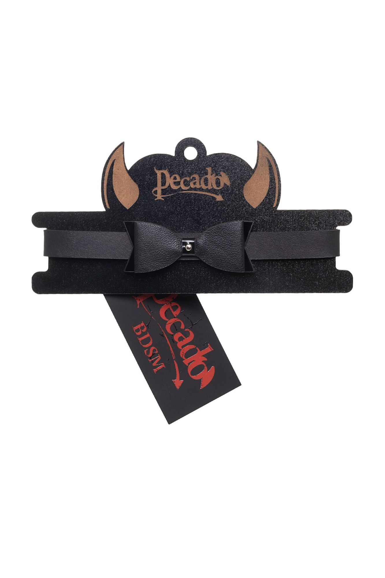 чокер pecado bdsm, с бабочкой, натуральная кожа, черный в Севастополе
