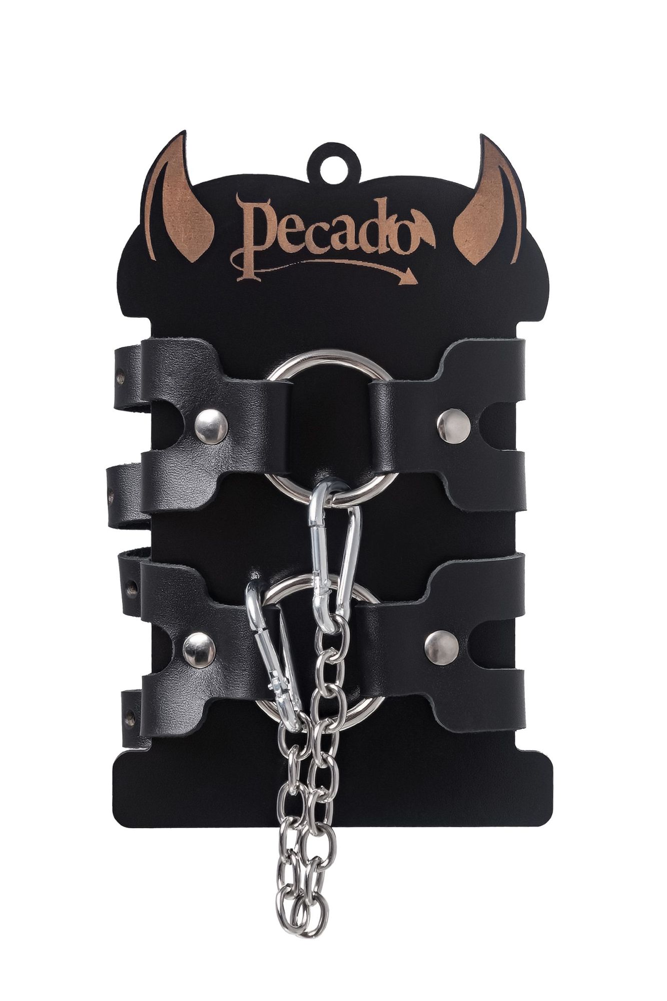оковы pecado bdsm, из двух ремешков, натуральная кожа, чёрные в Севастополе