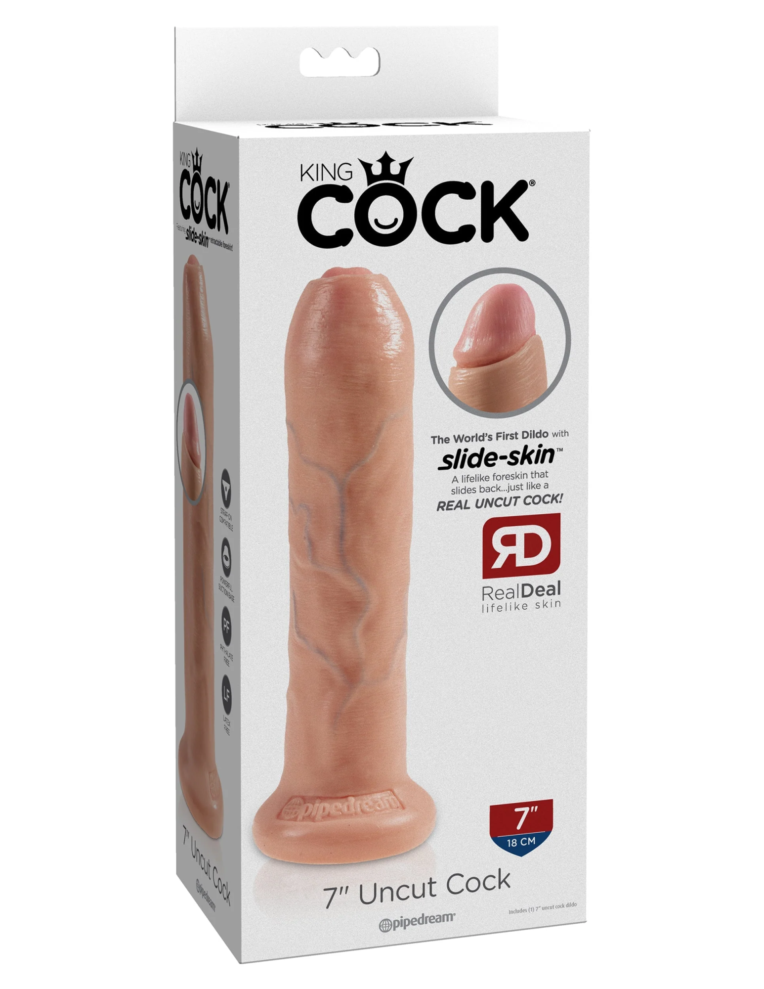 фаллоимитатор king cock 7" uncut - flesh pipedream 556121pd в Севастополе