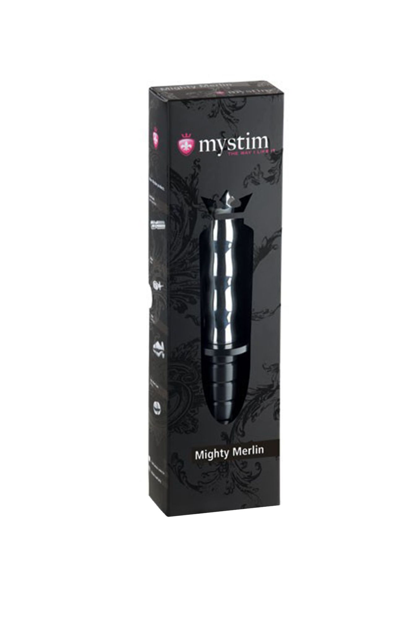 электростимулятор фаллоимитатор mystim mighty merlin, хирургическая сталь, серебряный, 28 см в Севастополе