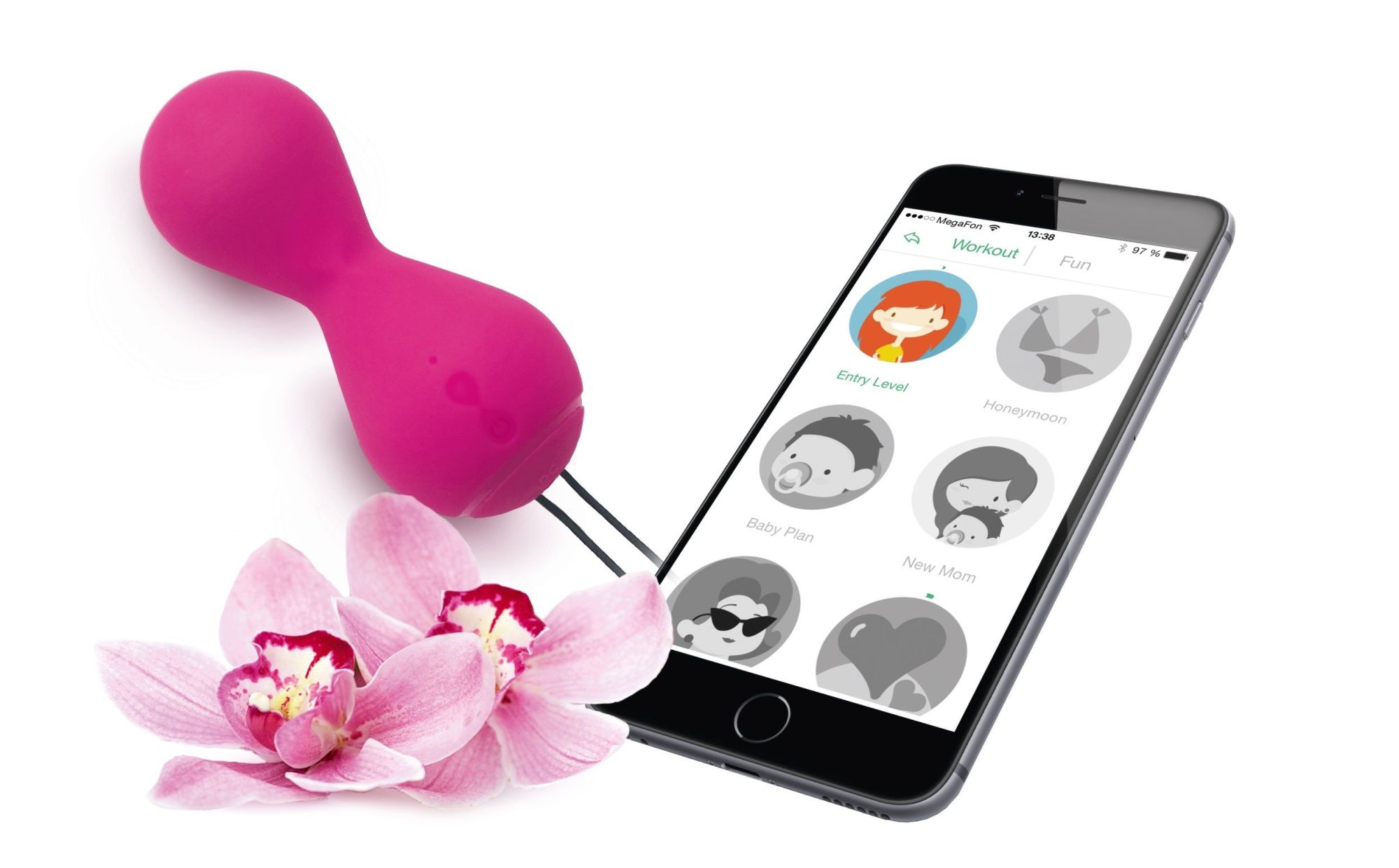 вагинальные шарики с приложением gvibe gballs 2 app, розовые в Севастополе