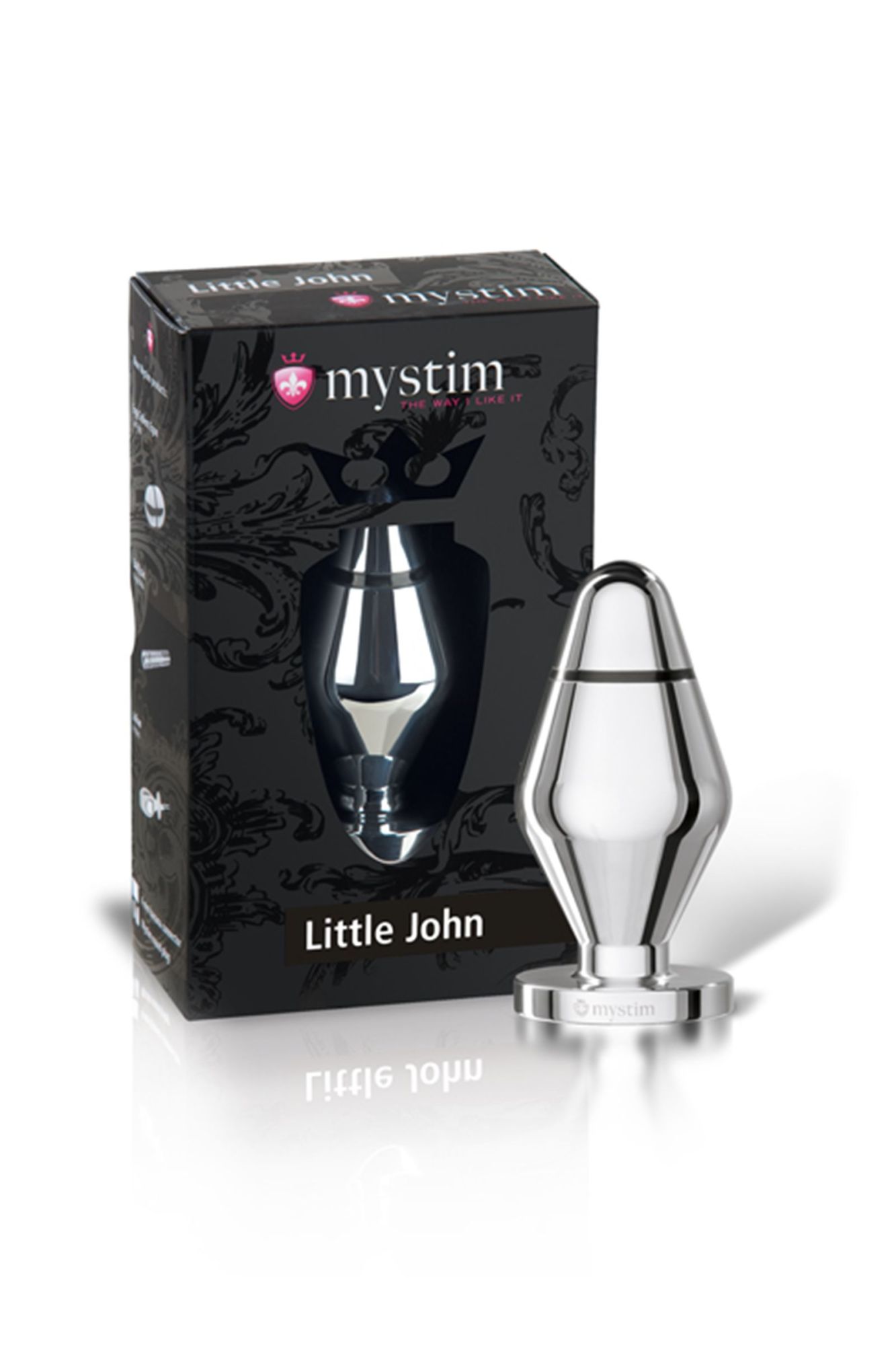 анальная пробка mystim little john s, электростимуляция, хирургическая сталь, серебряная, 9 см, ø 3, в Севастополе
