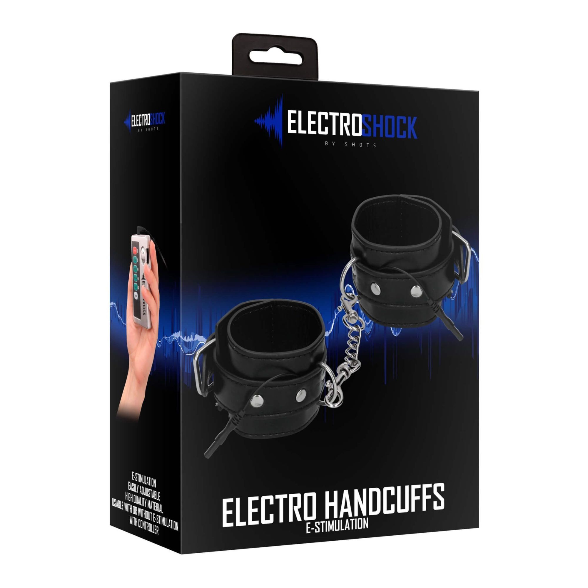 наручники декоративные с электростимуляцией shots media electroshock electro handcuffs, черные в Севастополе